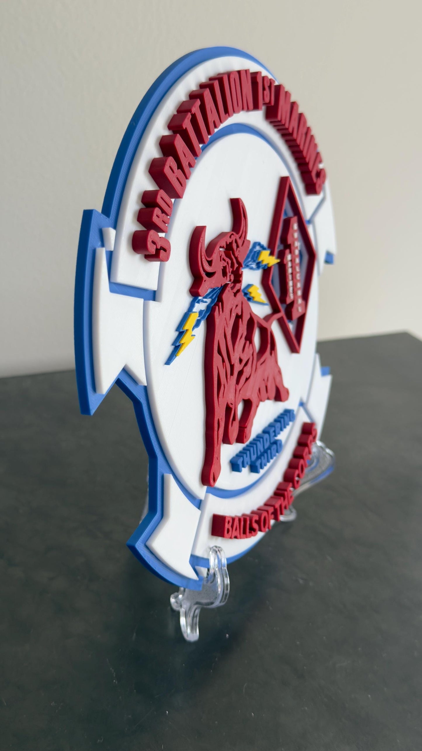 Military Wall Plaque: US Marines 3D Embossed Design - Indoor Display Government