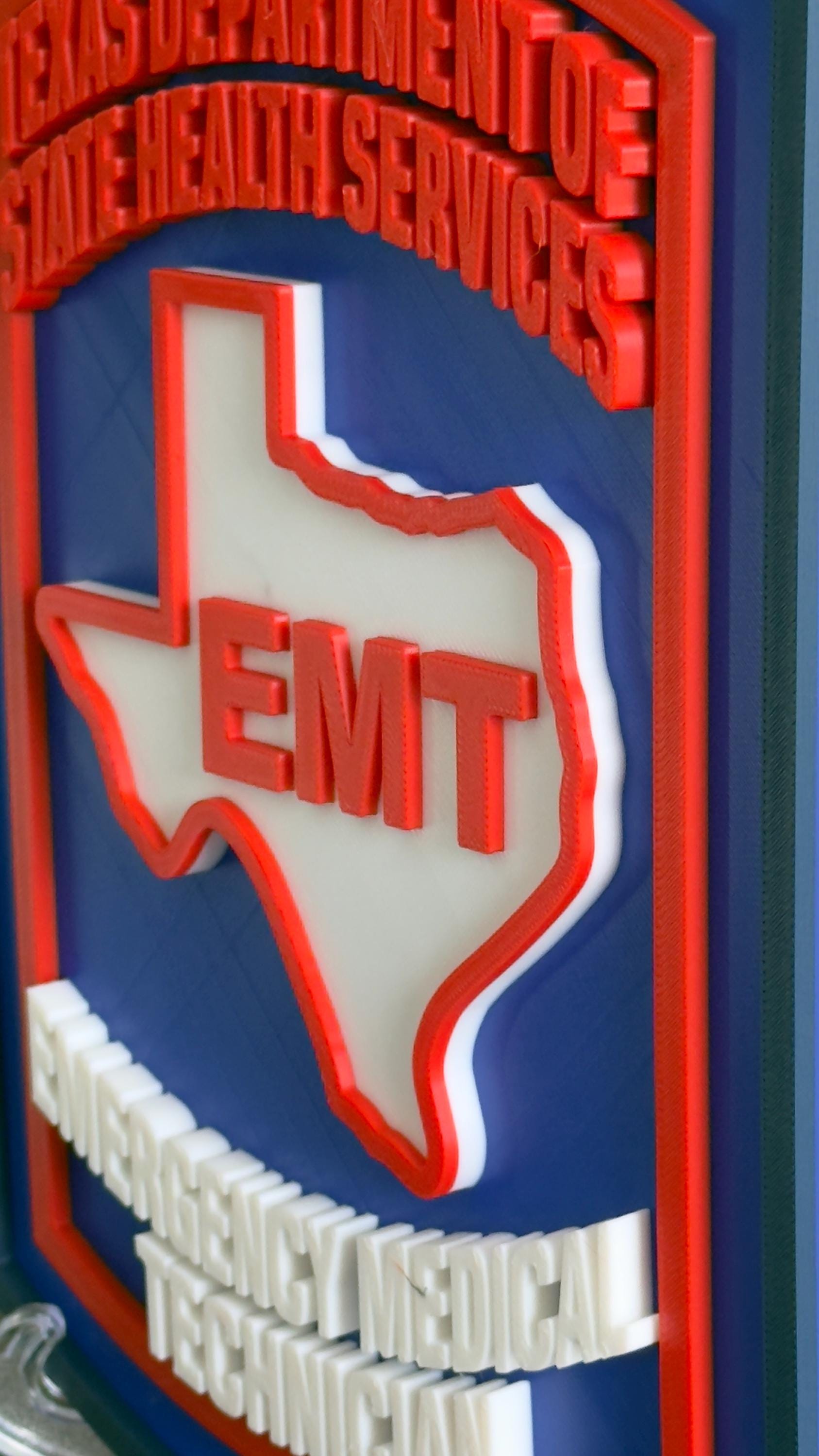 Texas EMT Plaque: 3D Embossed First Responder Decor