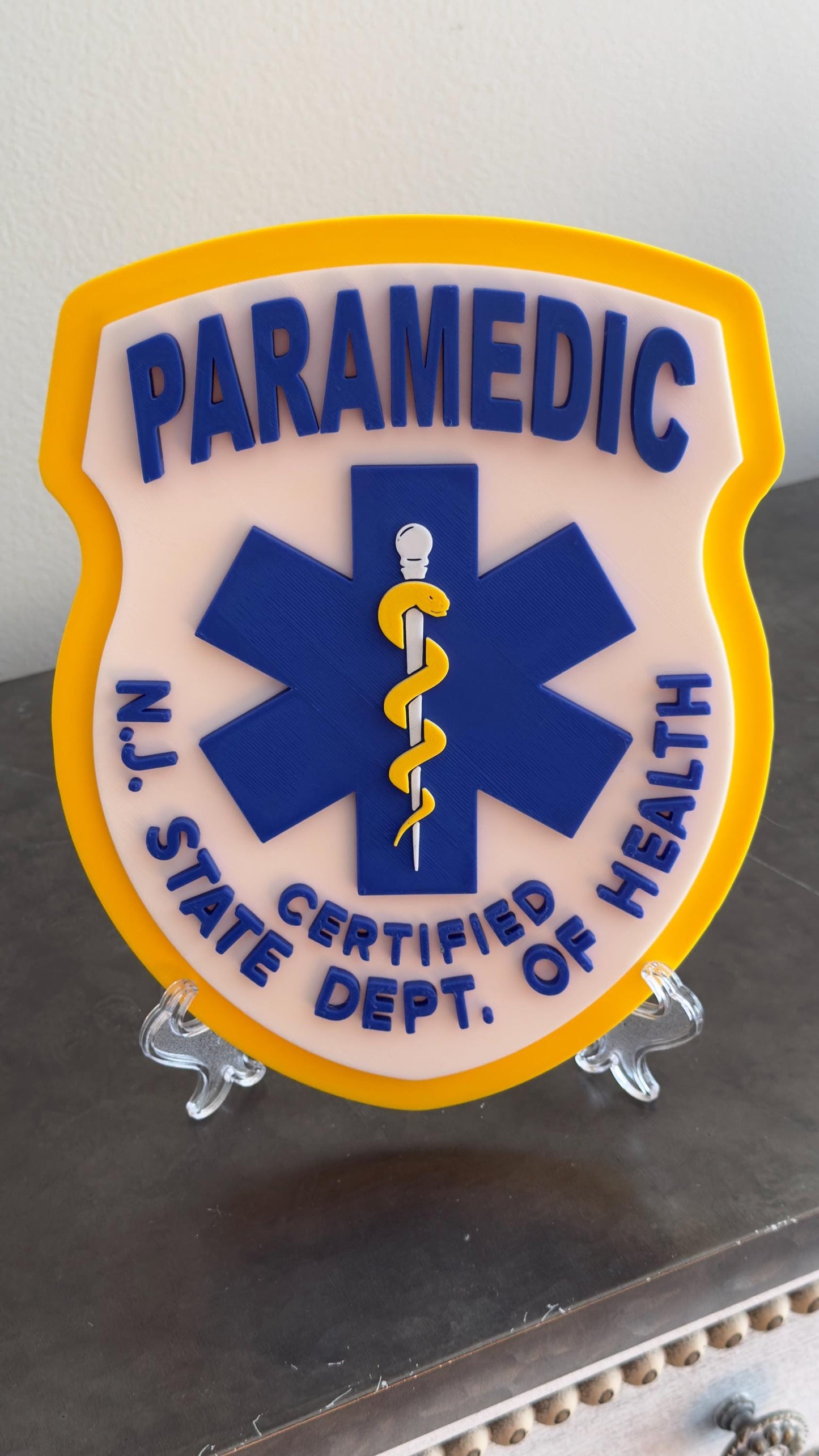 New Jersey Paramedic Plaque: First Responder Wall Art