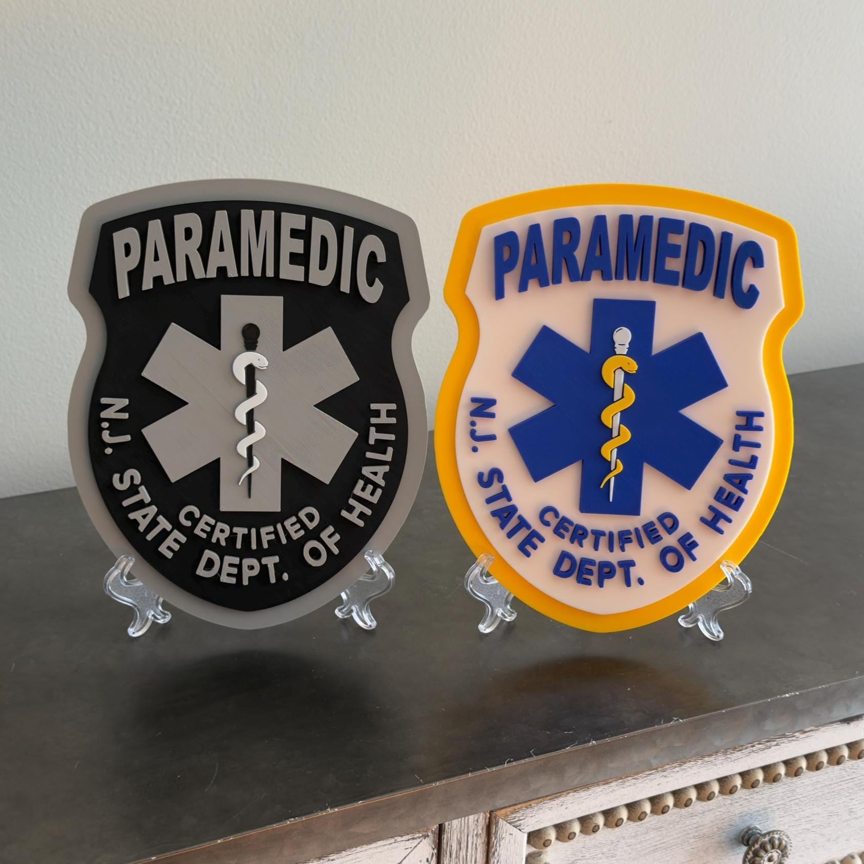 New Jersey Paramedic Plaque: First Responder Wall Art