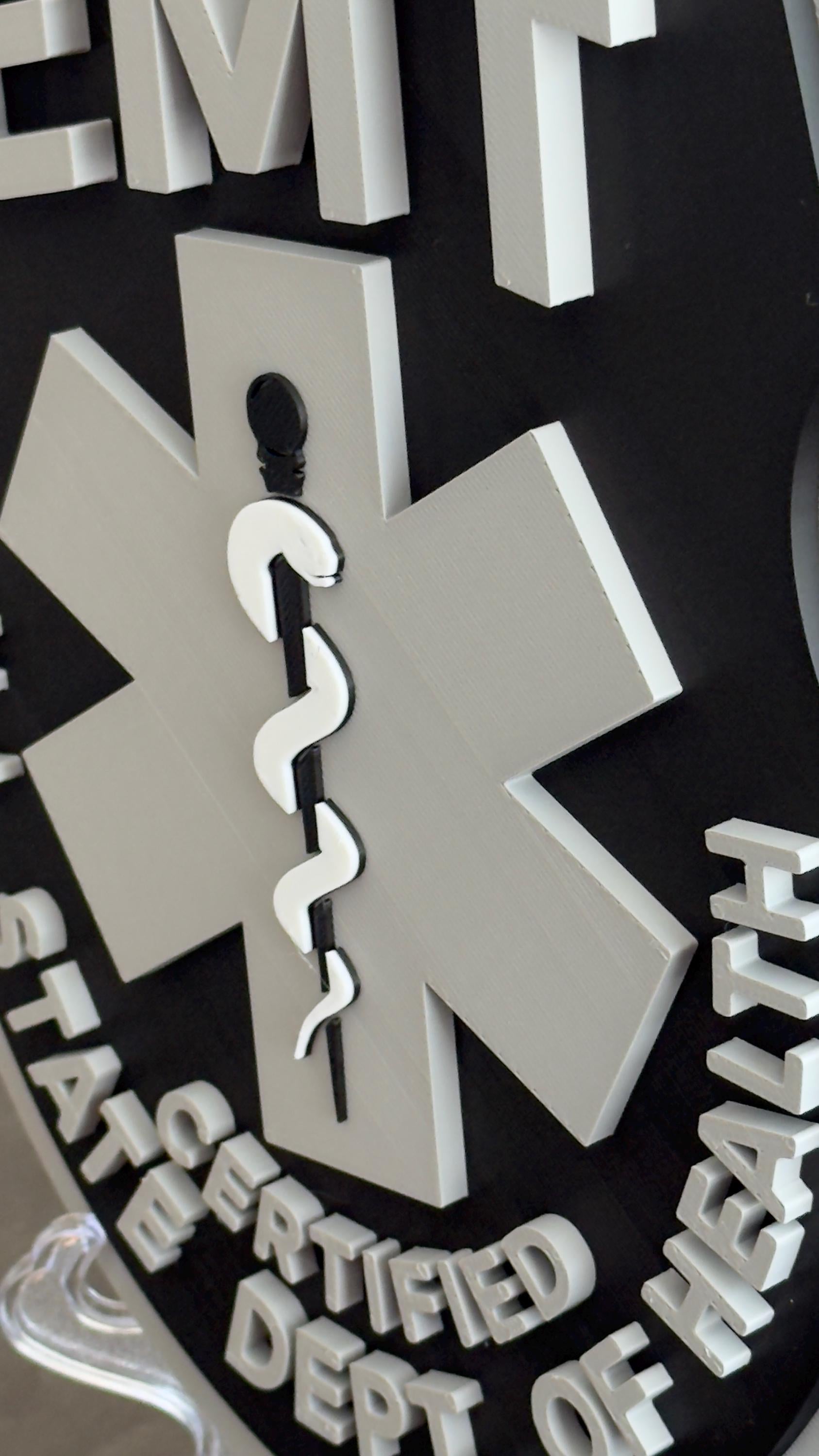 NJ EMT Plaque: 3D First Responder Wall Art New Jersey