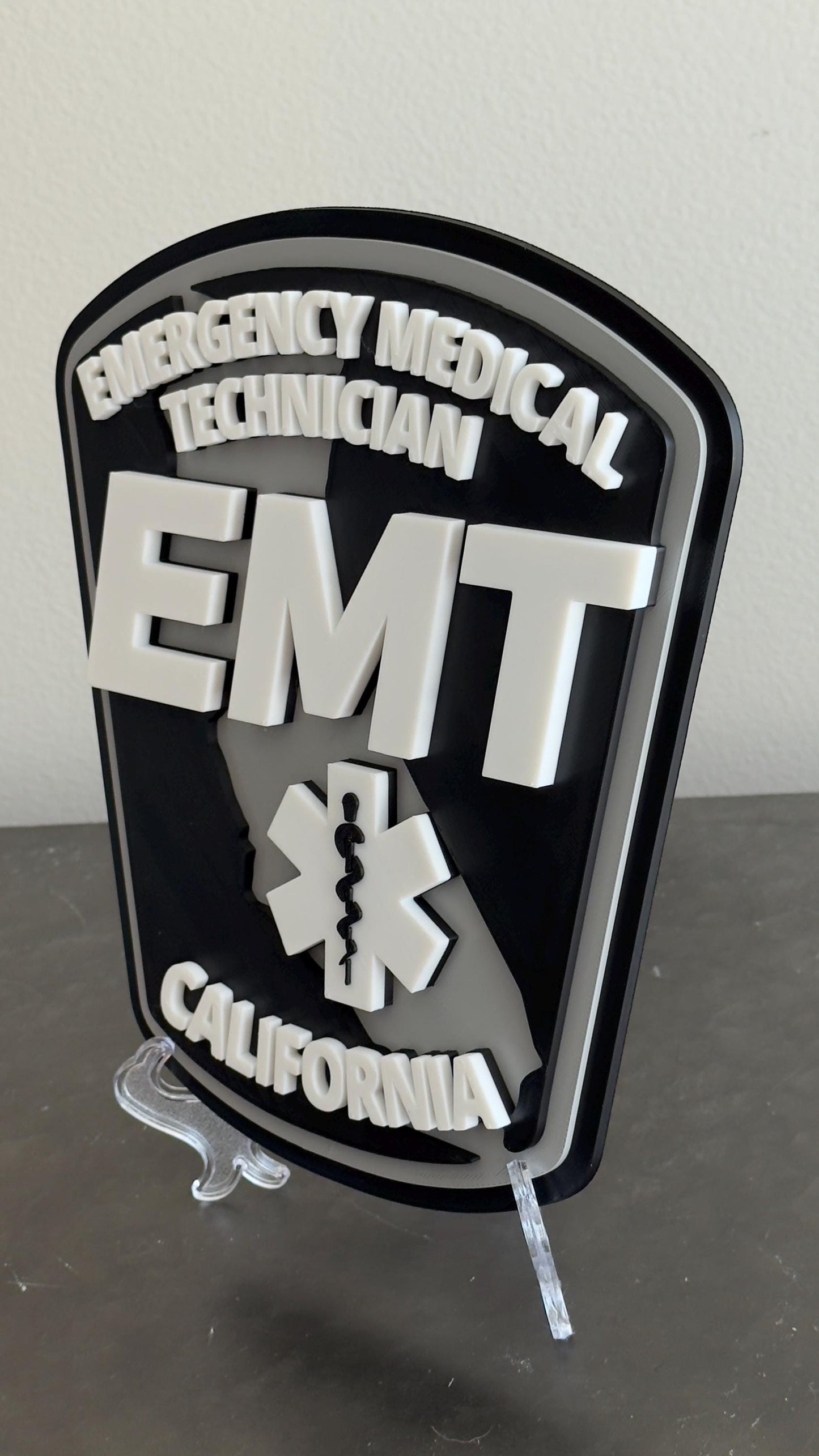 California EMT 3D Plaque - First Responder Wall Decor