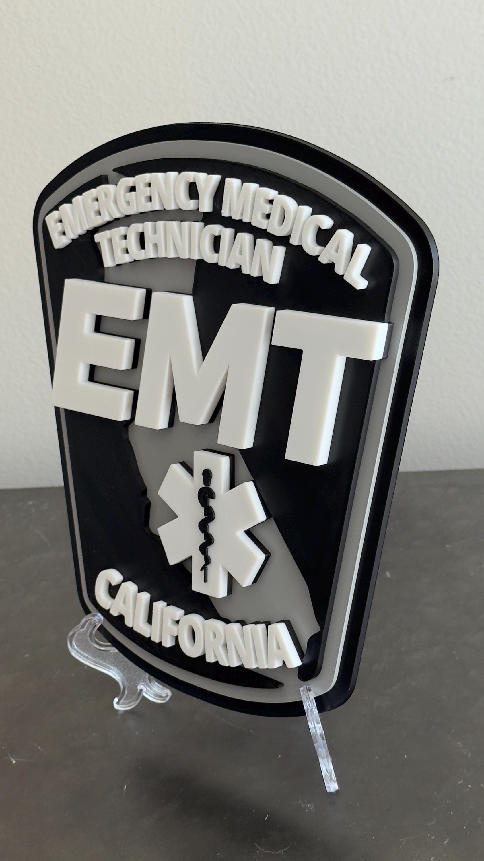 California EMT 3D Plaque - First Responder Wall Decor