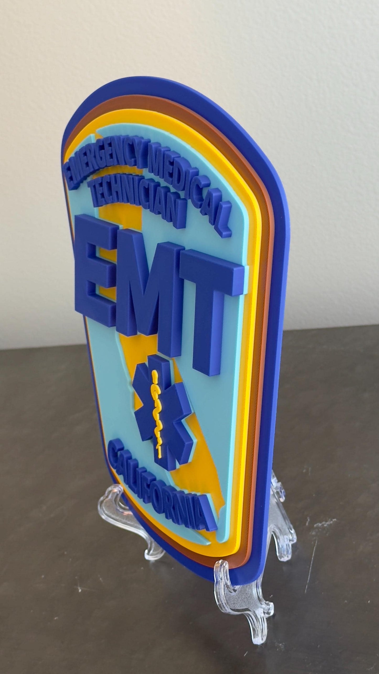 California EMT 3D Plaque - First Responder Wall Decor