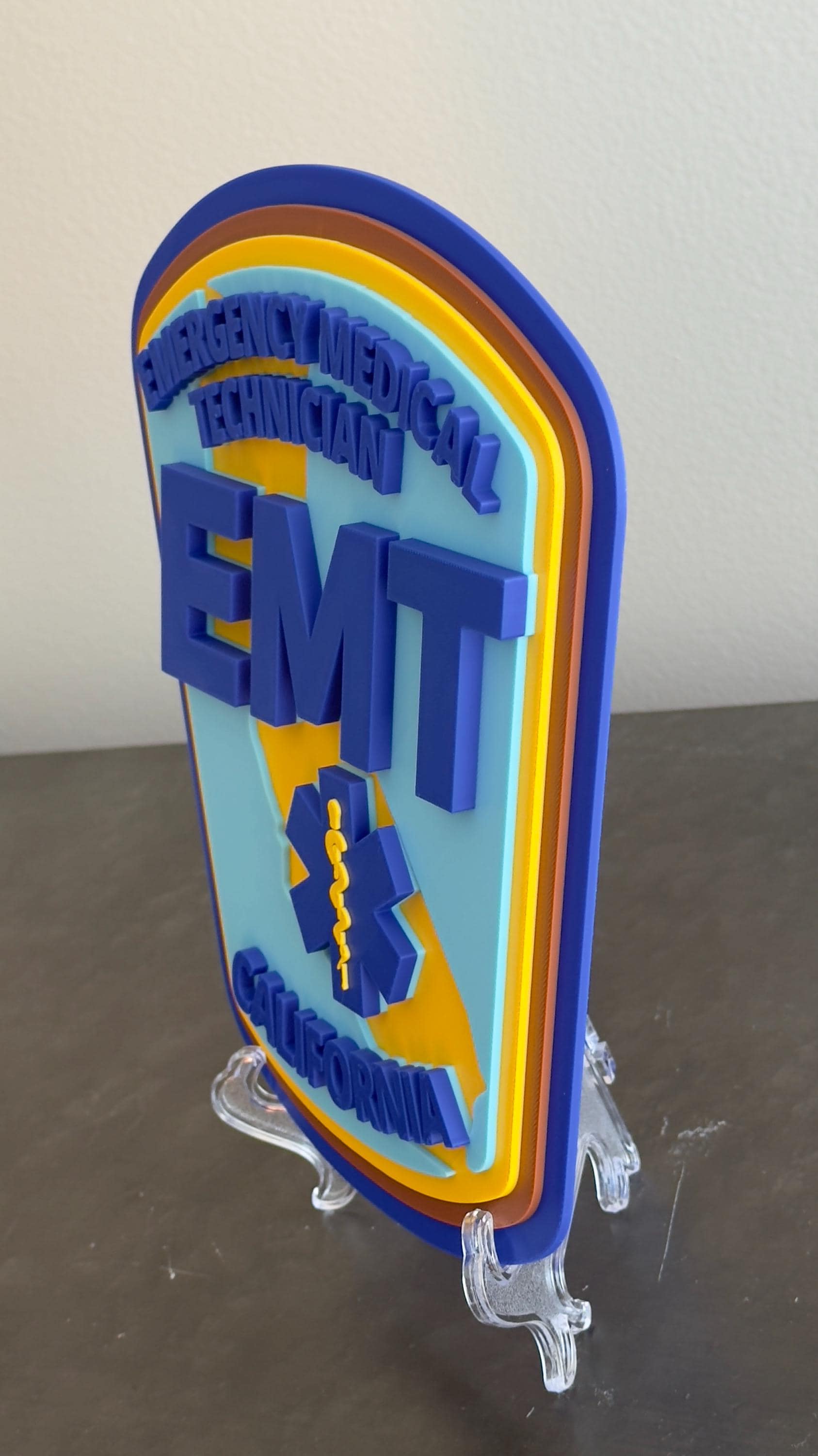 California EMT 3D Plaque - First Responder Wall Decor