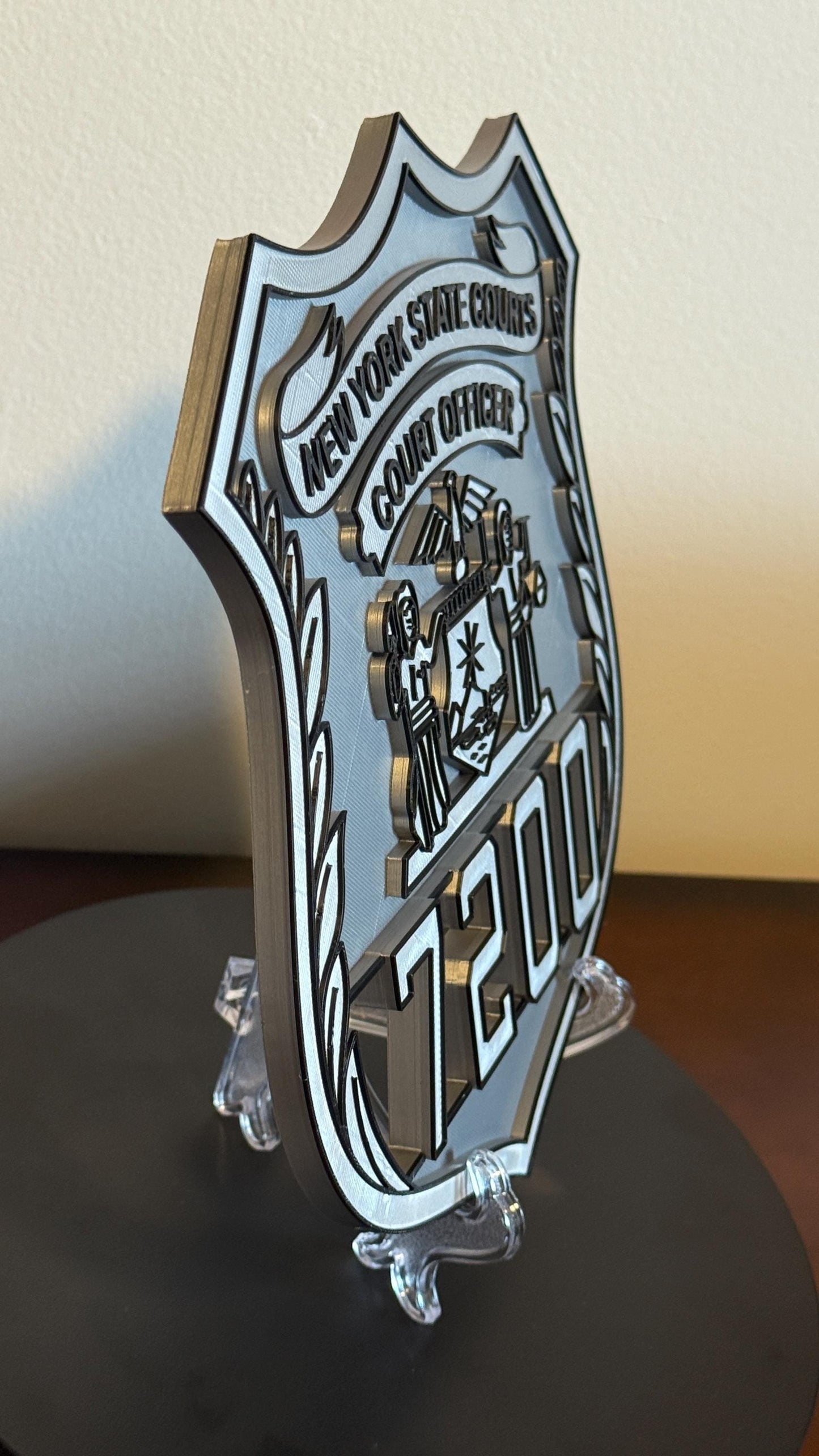 Embossed NYS Court Officer Shield Plaque: 3D Display Police Gift New York