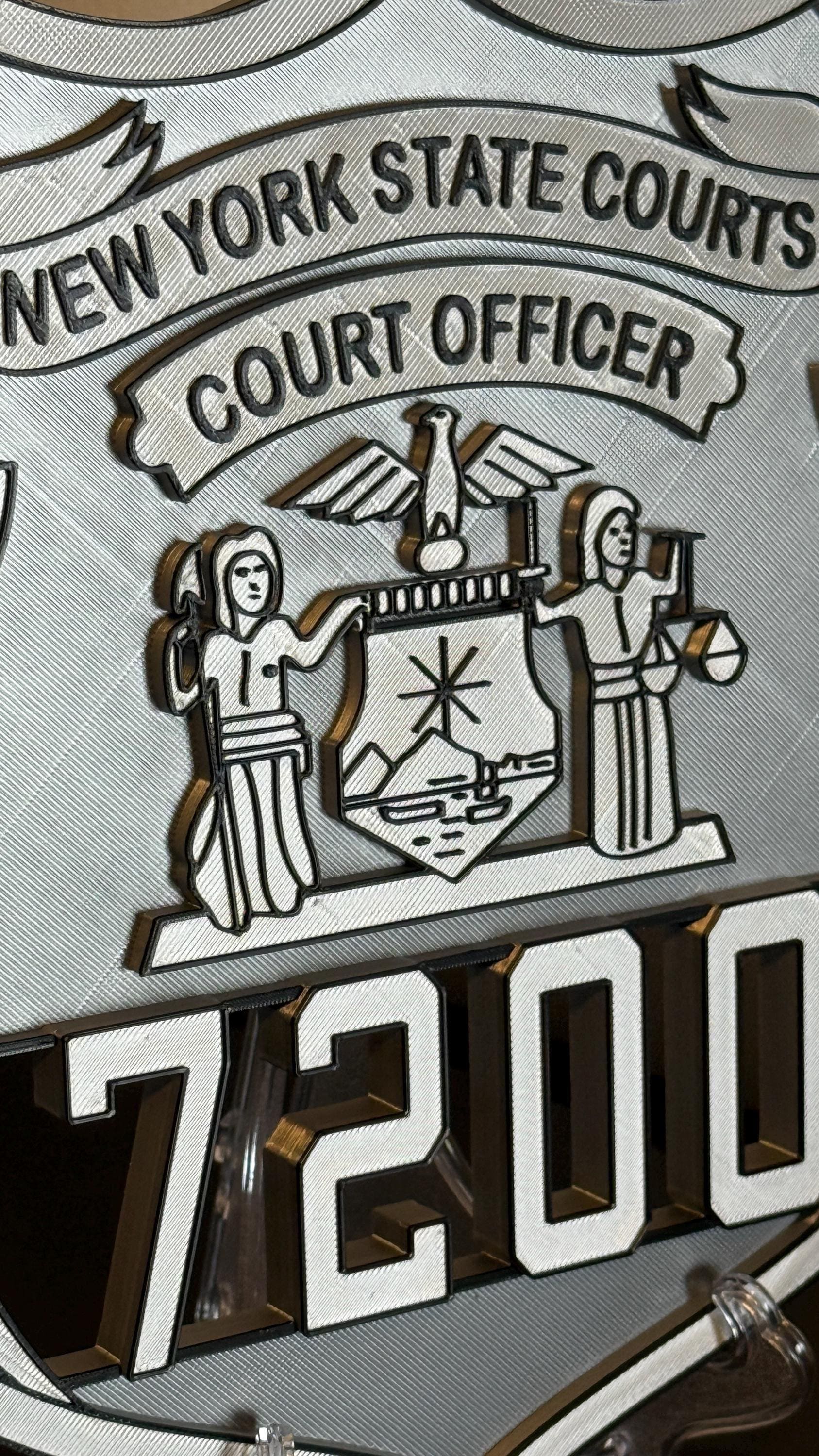 Embossed NYS Court Officer Shield Plaque: 3D Display Police Gift New York