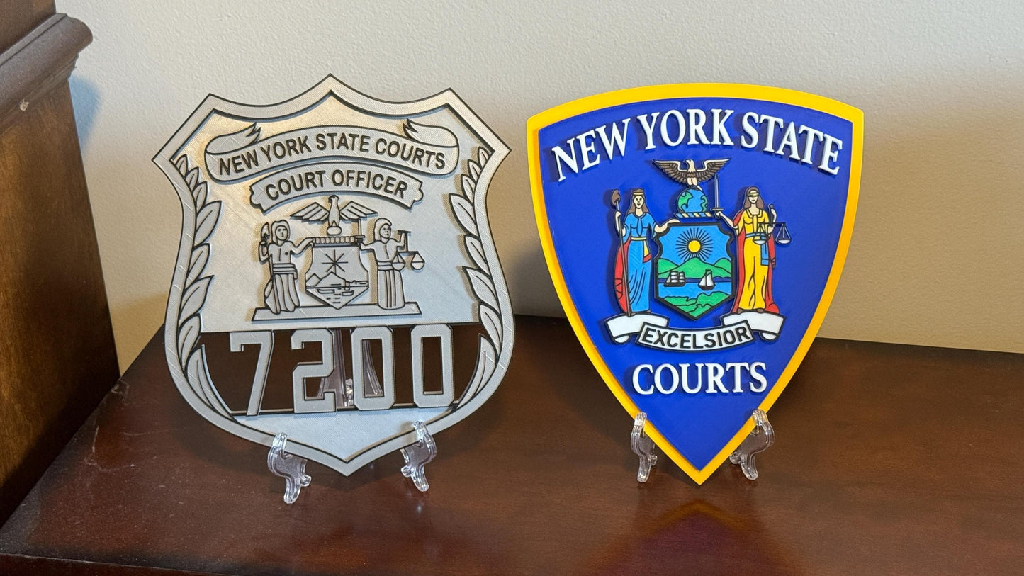 Embossed NYS Court Officer Shield Plaque: 3D Display Police Gift New York