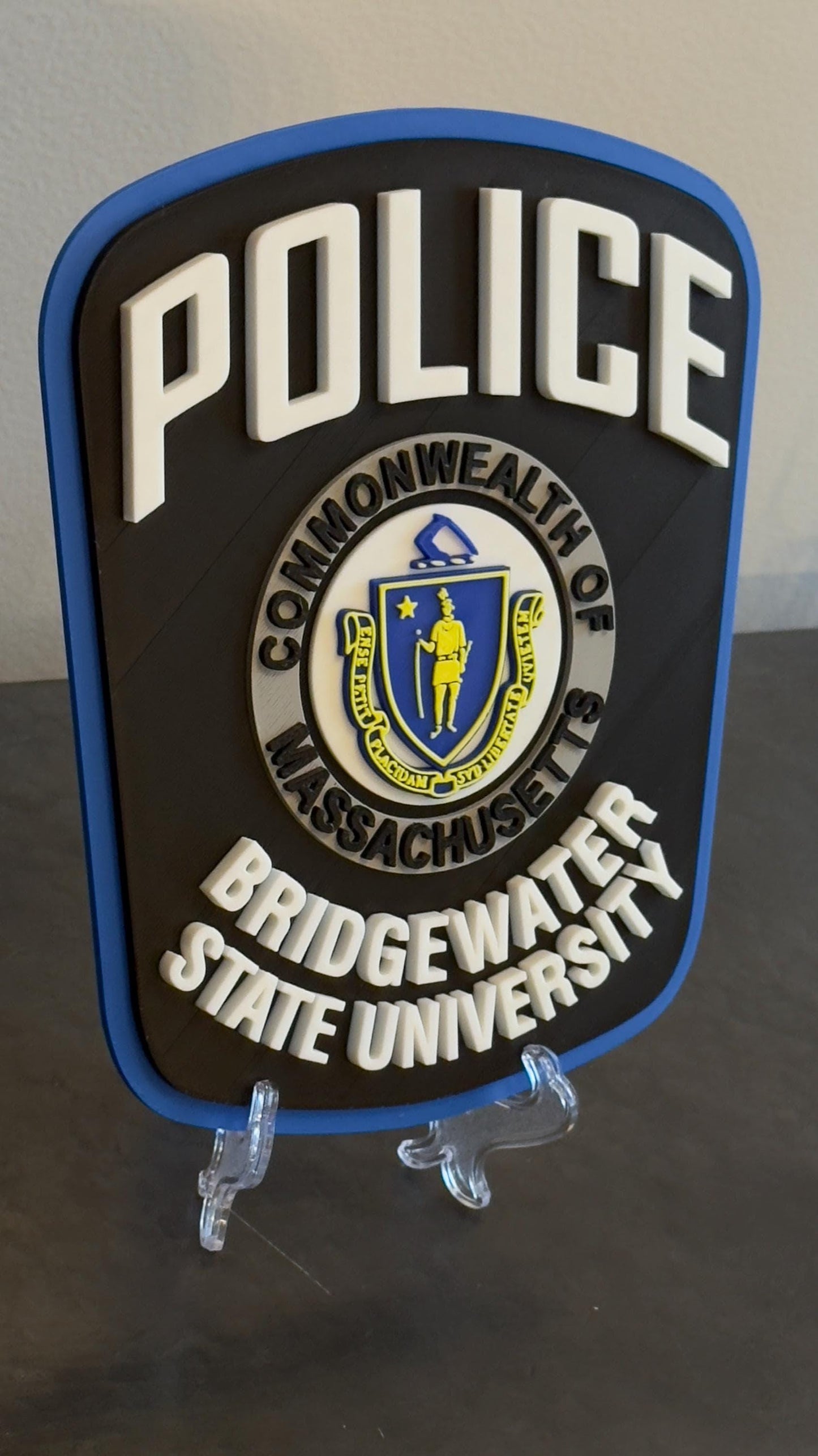 Bridgewater State University Police 3D Embossed Plaque MA Massachusetts