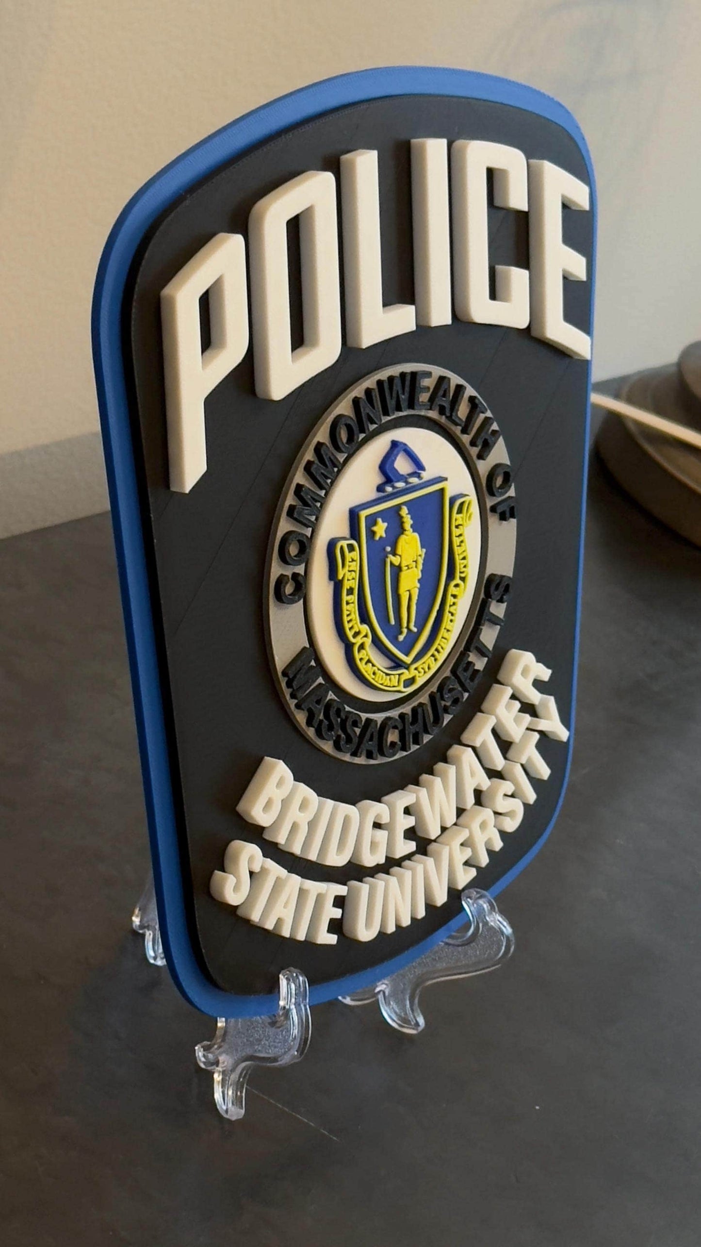 Bridgewater State University Police 3D Embossed Plaque MA Massachusetts