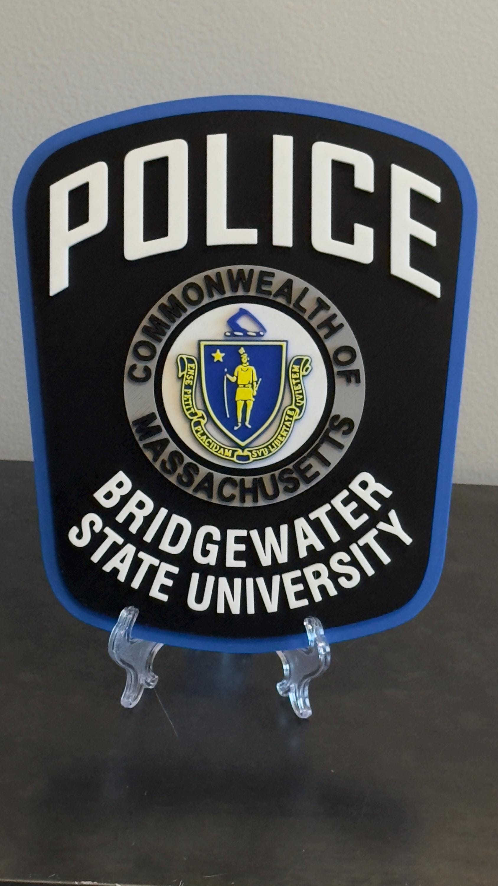 Bridgewater State University Police 3D Embossed Plaque MA Massachusetts