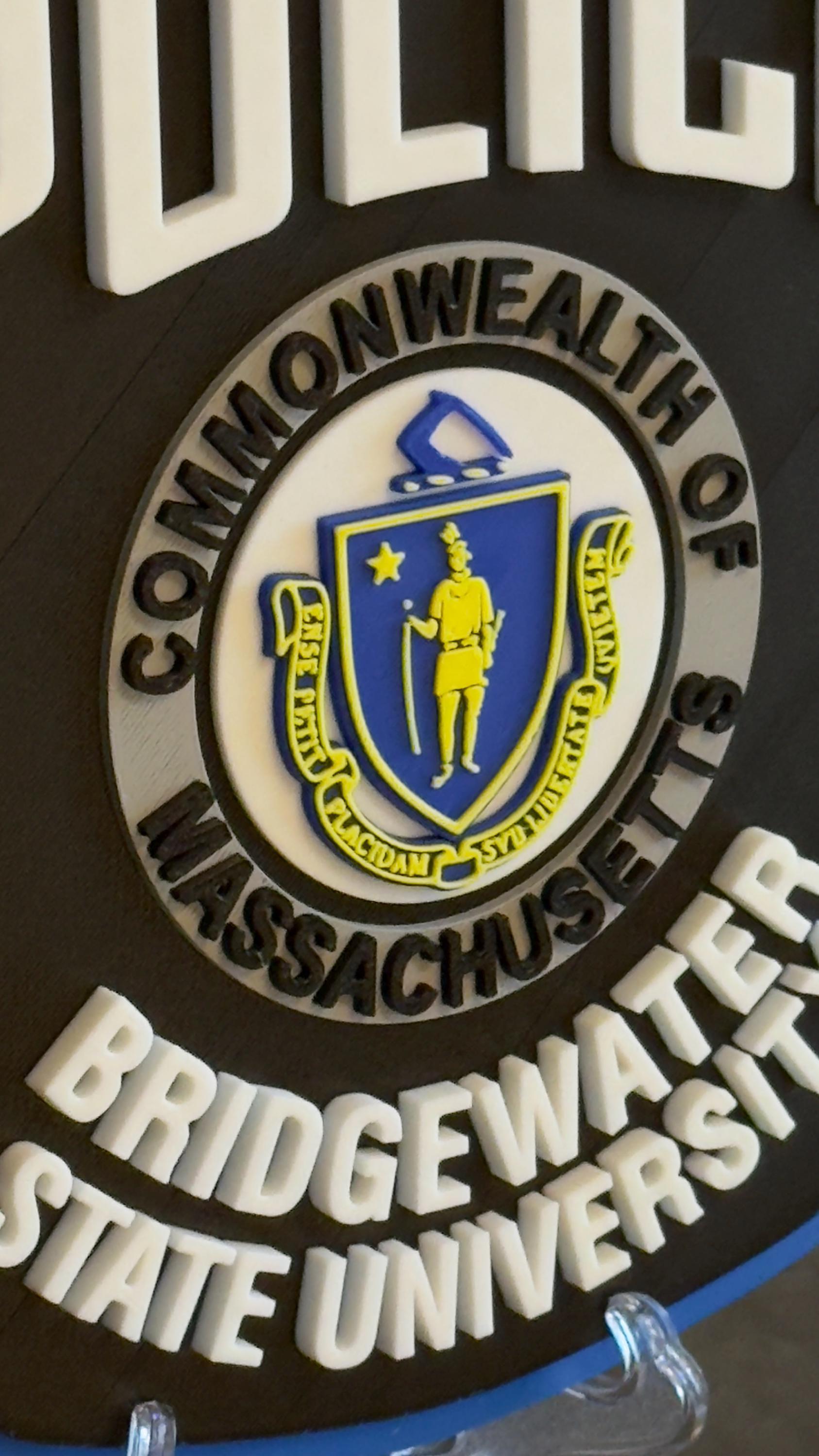 Bridgewater State University Police 3D Embossed Plaque MA Massachusetts