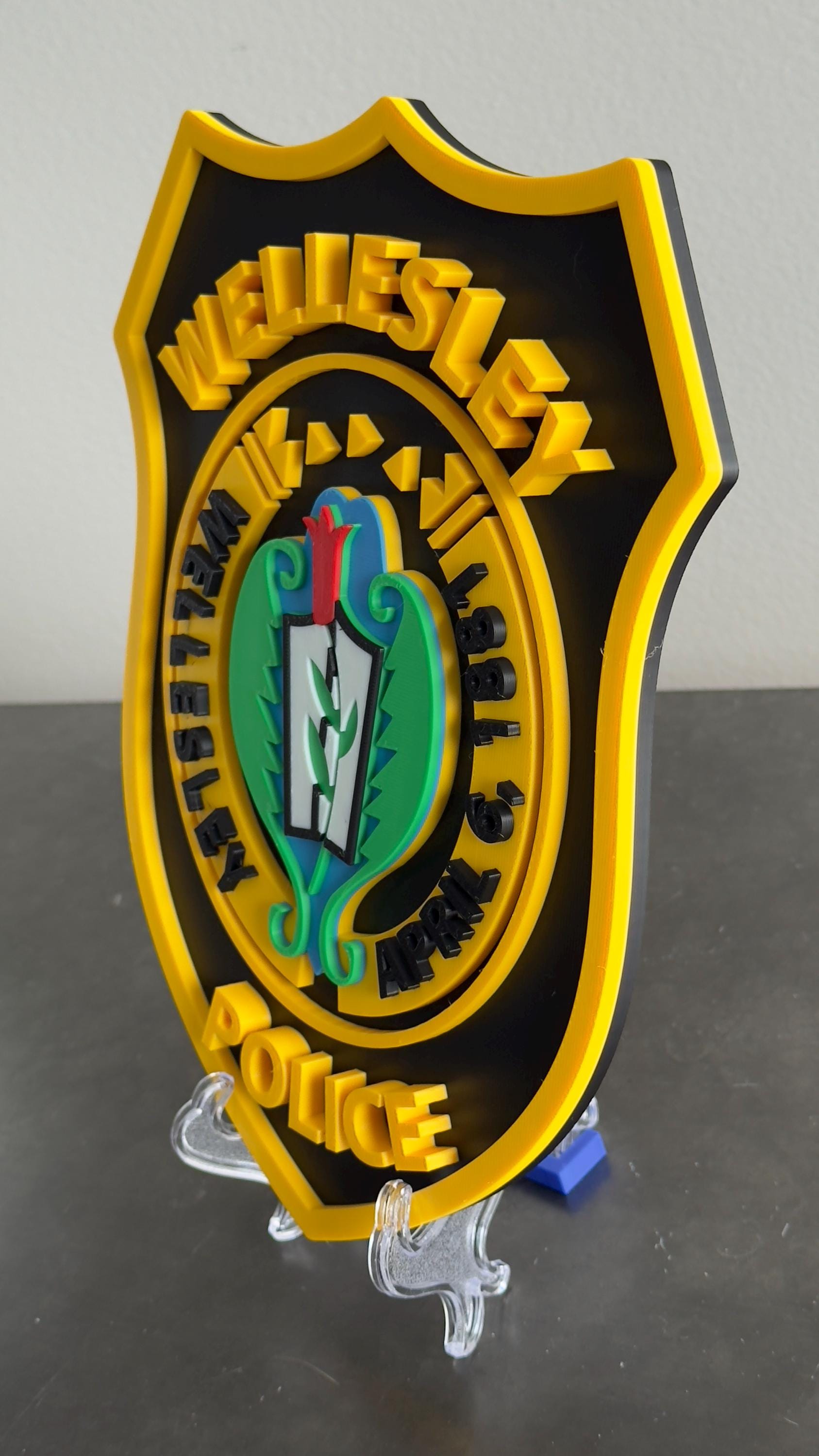 Wellesley Police Department 3D Plaque: First Responder Wall Art MA Massachusetts