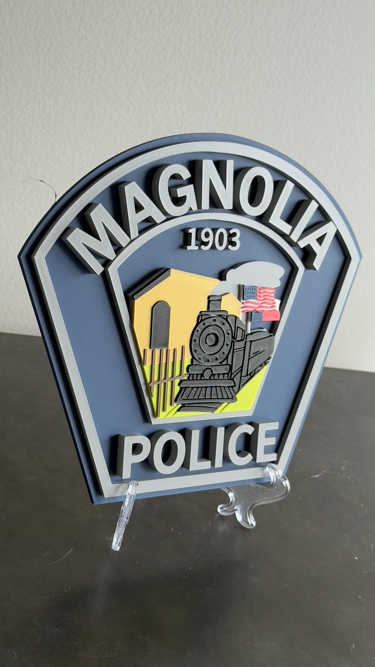 Magnolia Police Department Plaque: Texas First Responder Wall Art Police Gift