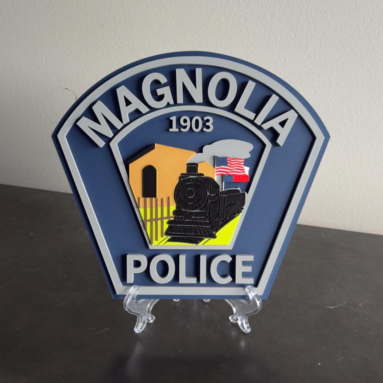 Magnolia Police Department Plaque: Texas First Responder Wall Art Police Gift