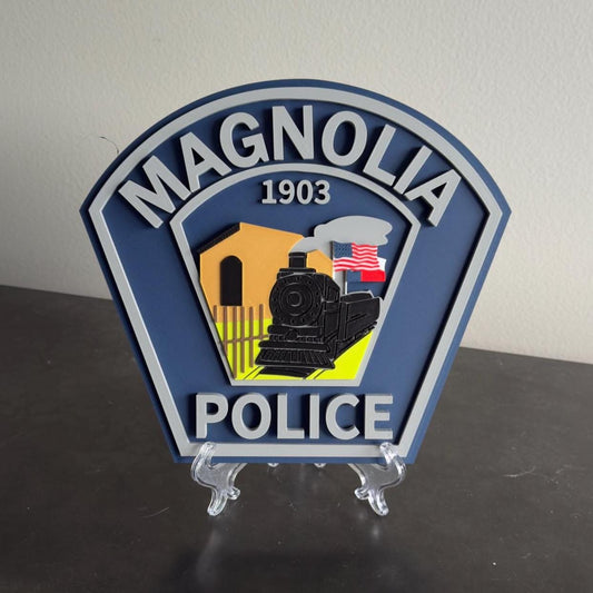 Magnolia Police Department Plaque: Texas First Responder Wall Art Police Gift