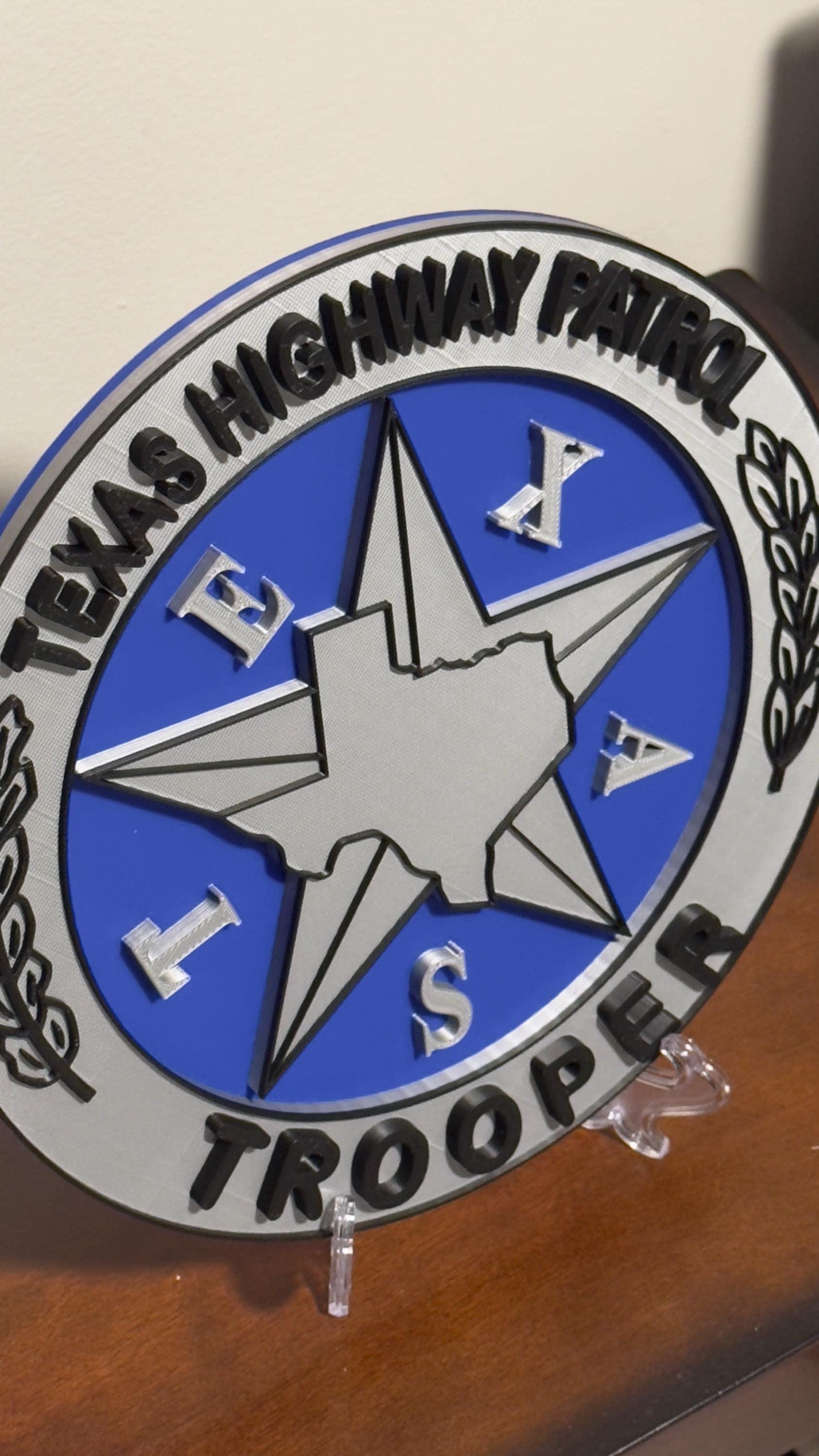 Trooper Plaque Texas Highway Patrol - 3D Embossed Design