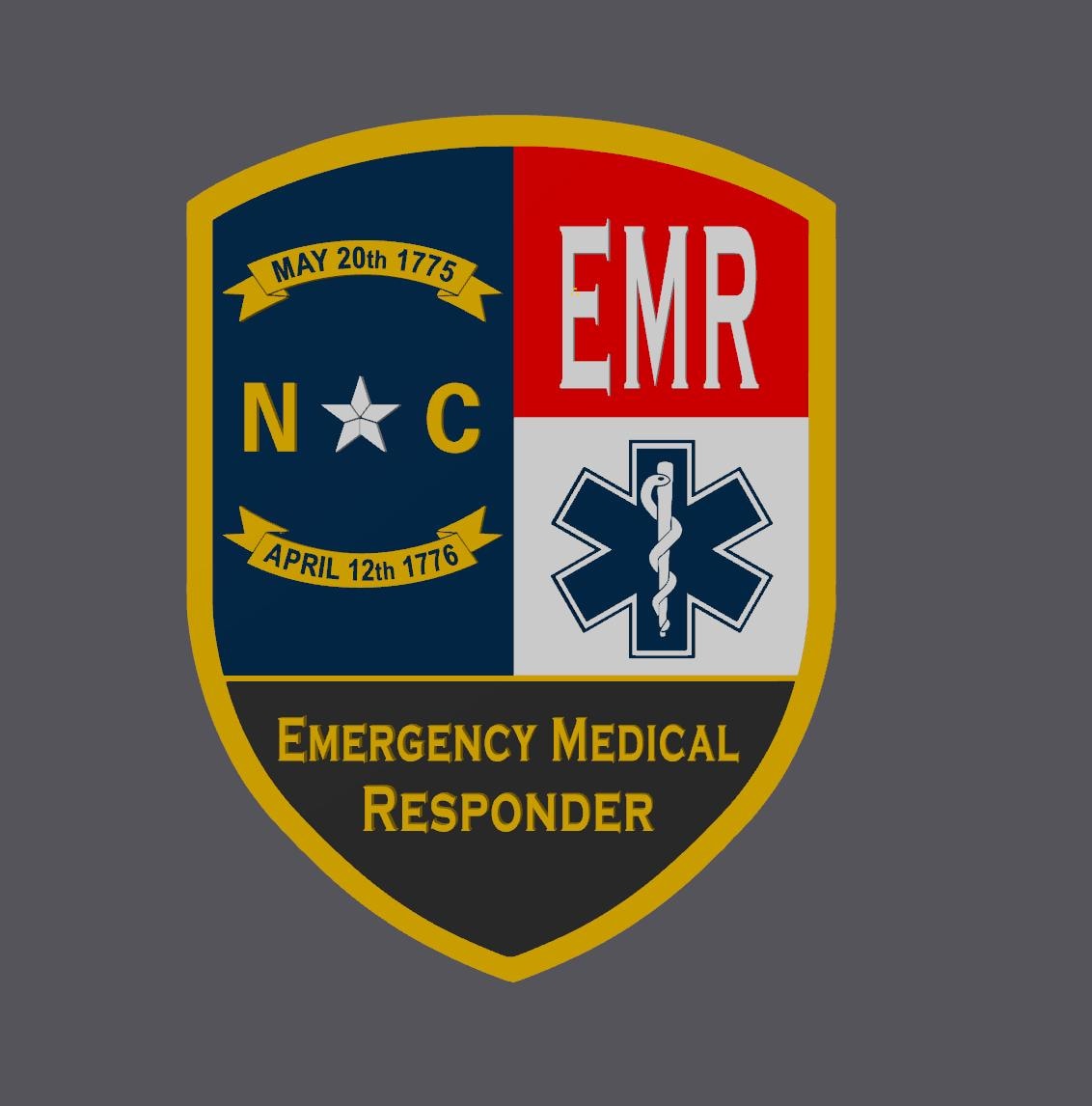 North Carolina EMT EMS Display Plaque: First Responder Wall Art