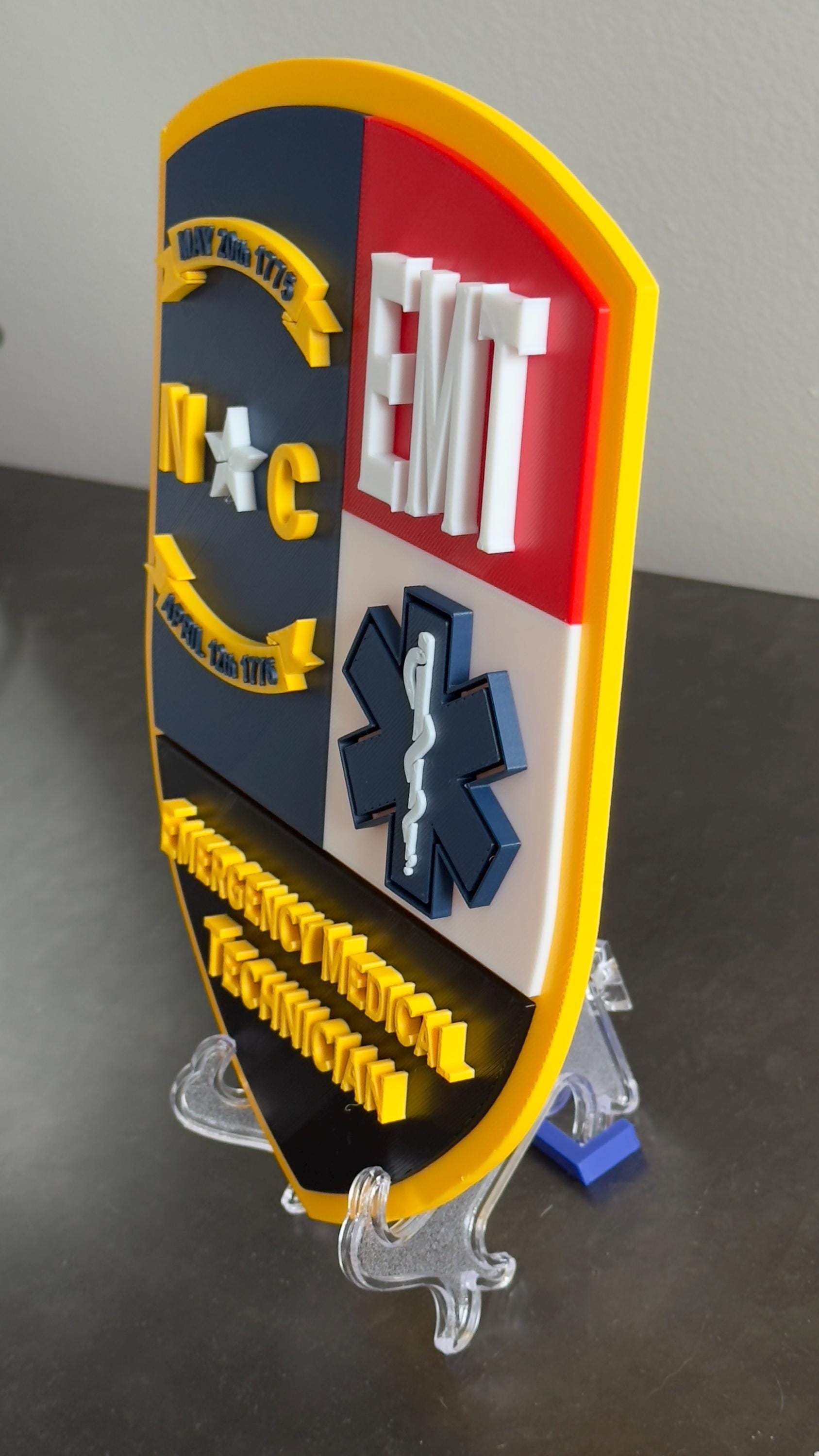 North Carolina EMT EMS Display Plaque: First Responder Wall Art