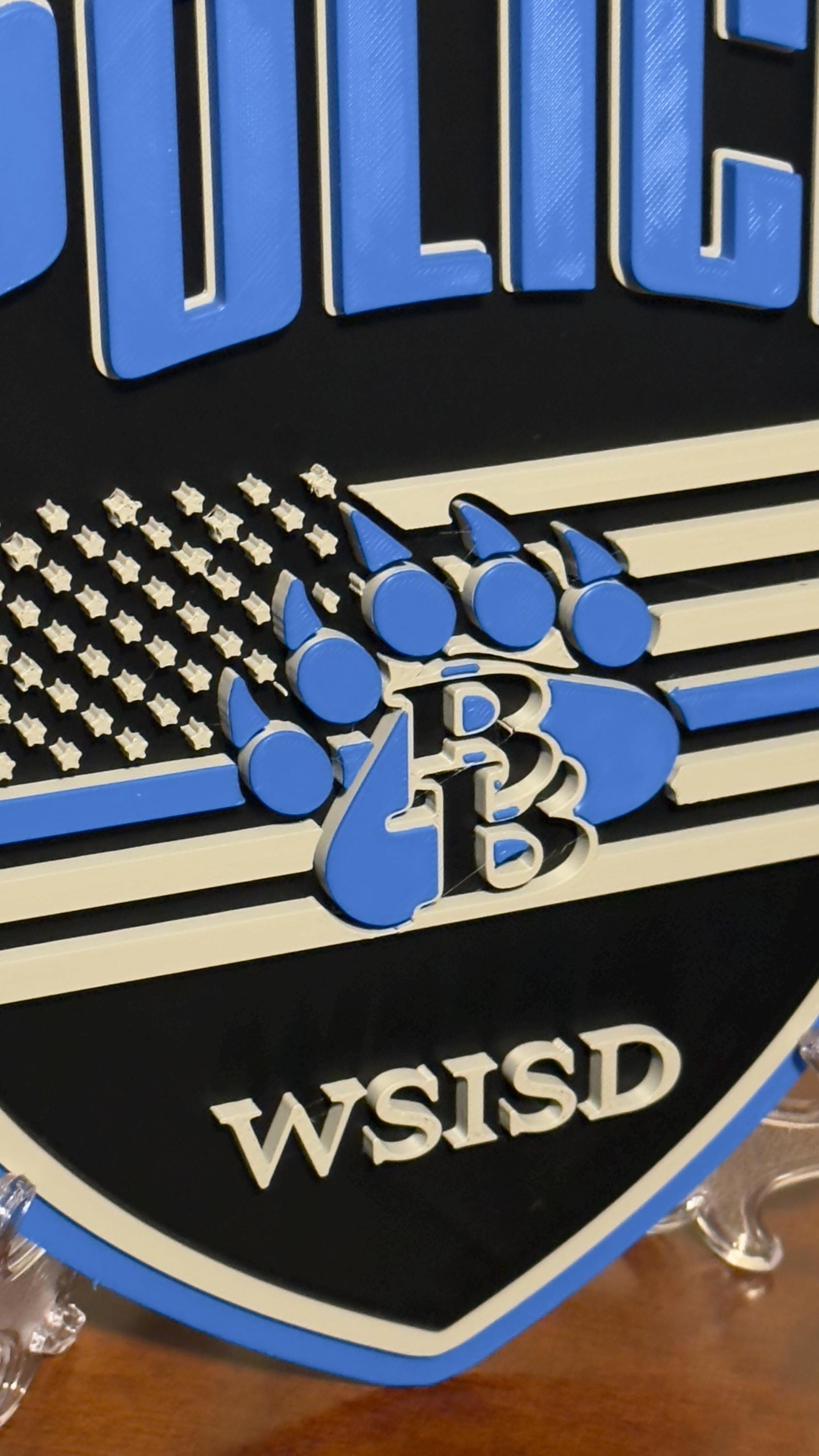 White Settlement ISD Police Plaque, Texas First Responder Wall Art