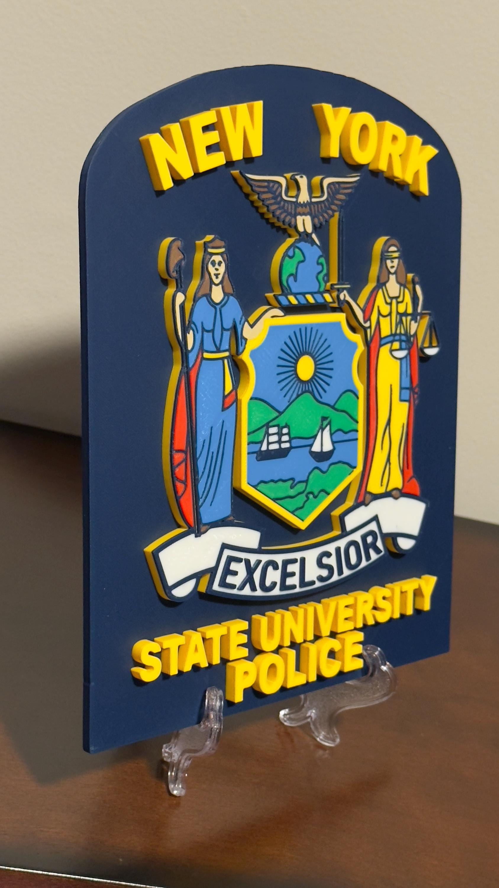 University Police Plaque: 3D Embossed Wall Display - First Responder Tribute New York