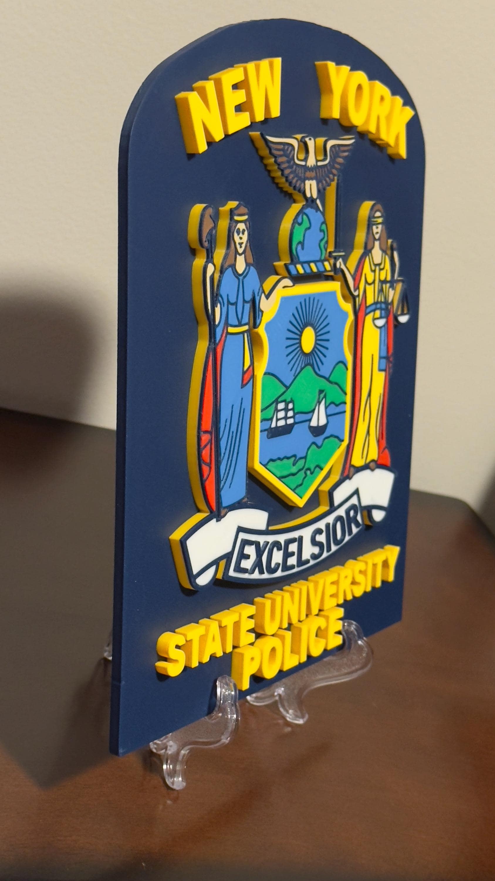 University Police Plaque: 3D Embossed Wall Display - First Responder Tribute New York