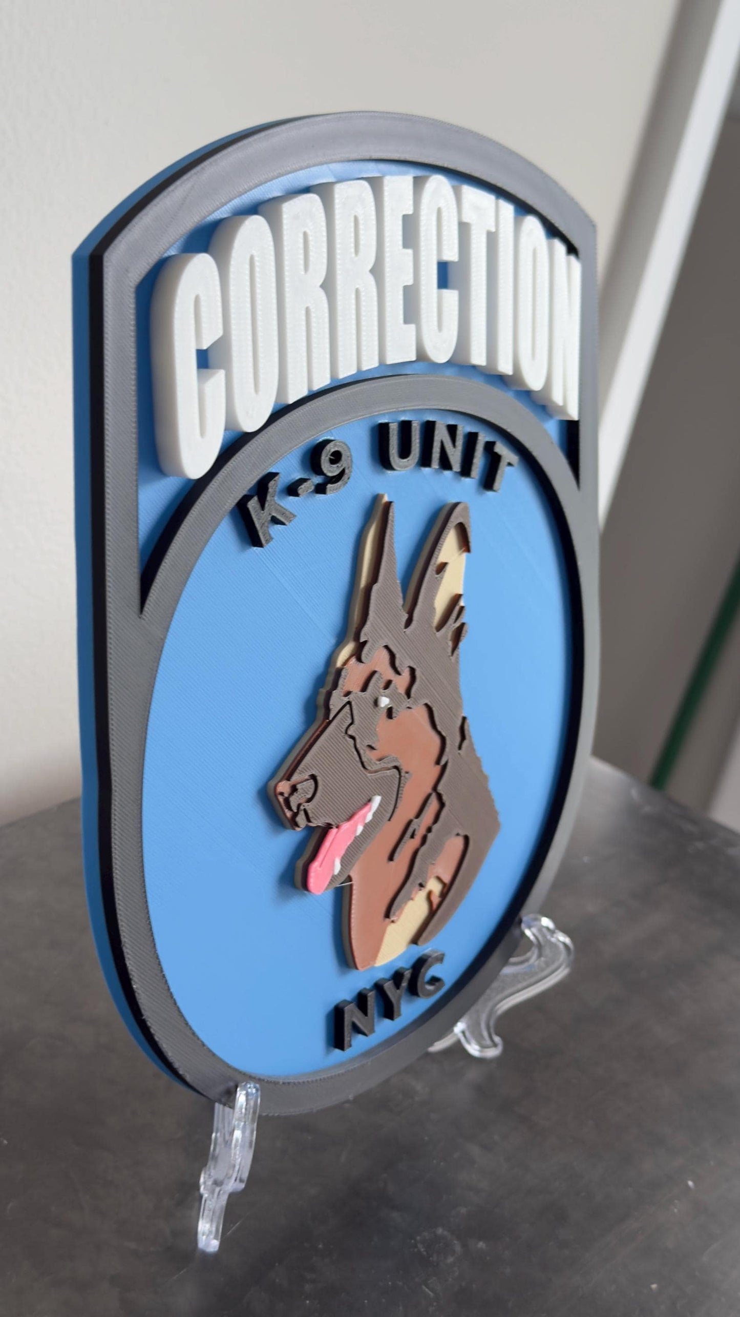 NYC Corrections K9 Unit 3D Plaque - First Responder Wall Decor New York