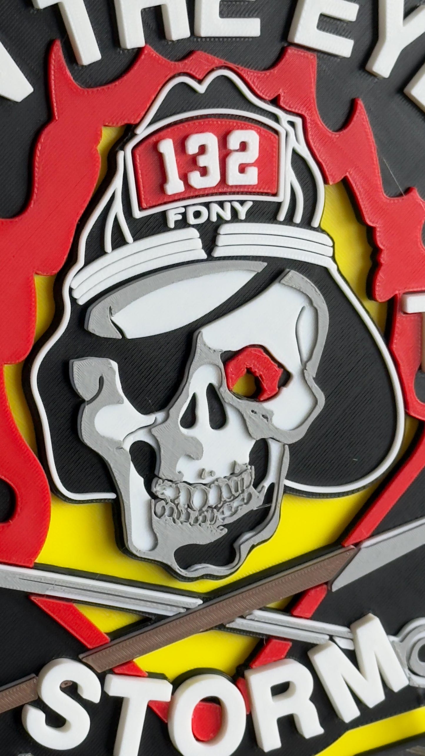 FDNY Ladder 132 3D Embossed Plaque: Firefighter Gift, First Responder Decor