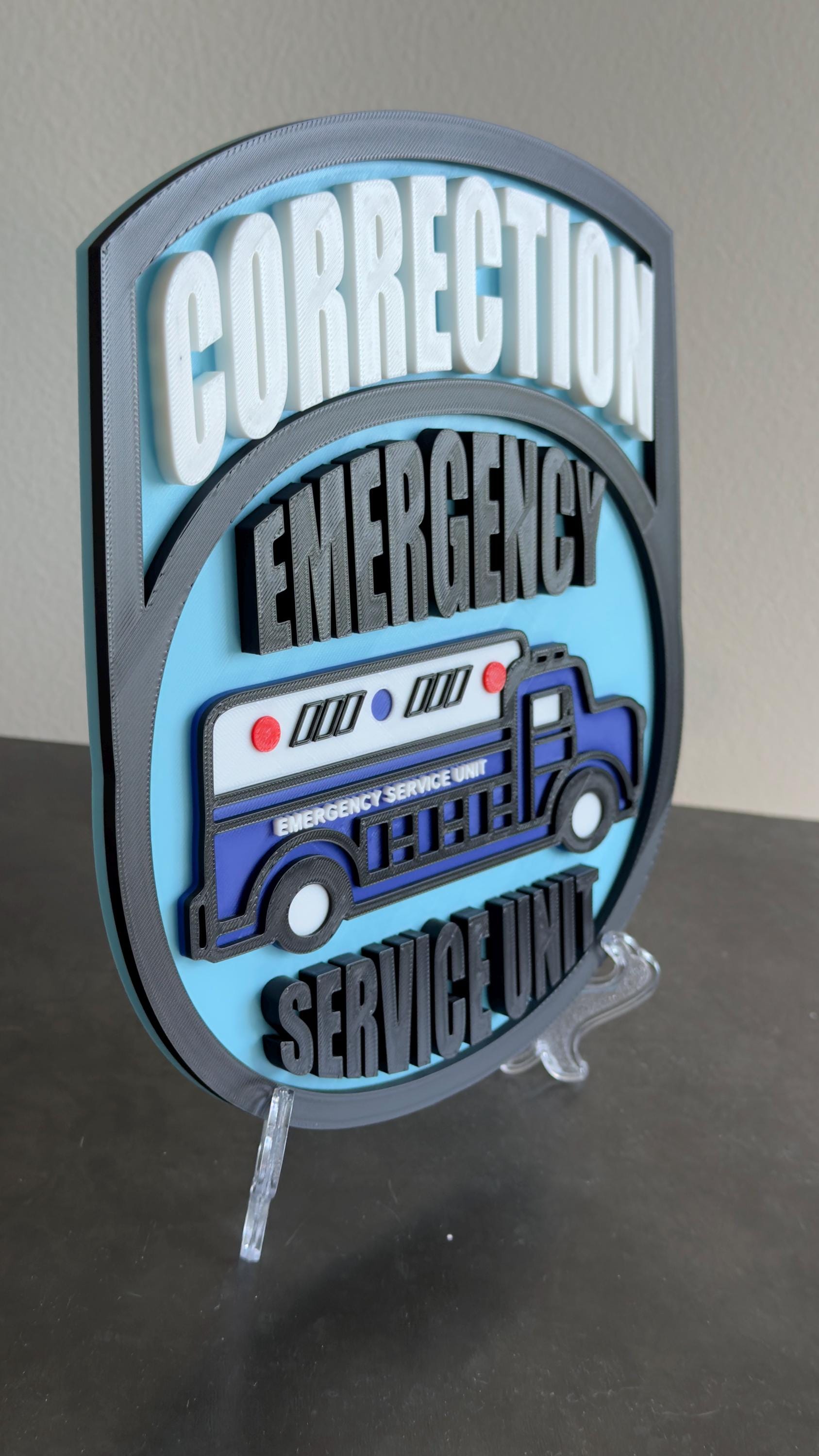 NYC DOC Emergency Service 3D Plaque: First Responder Gift New York