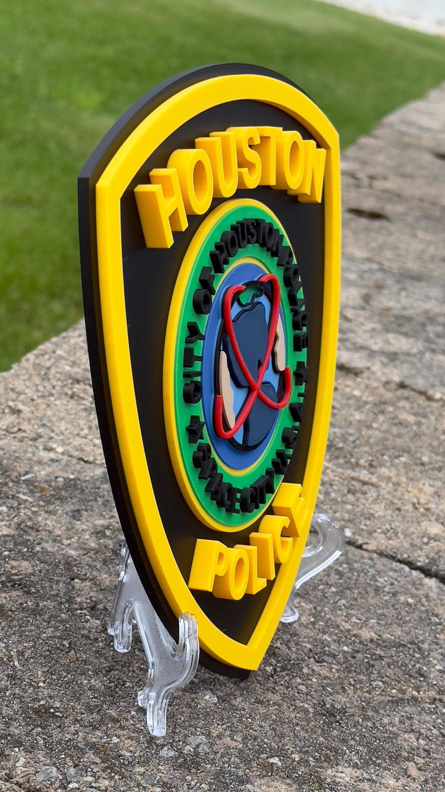 Houston Police 3D Embossed Plaque: First Responder Wall Art Texas