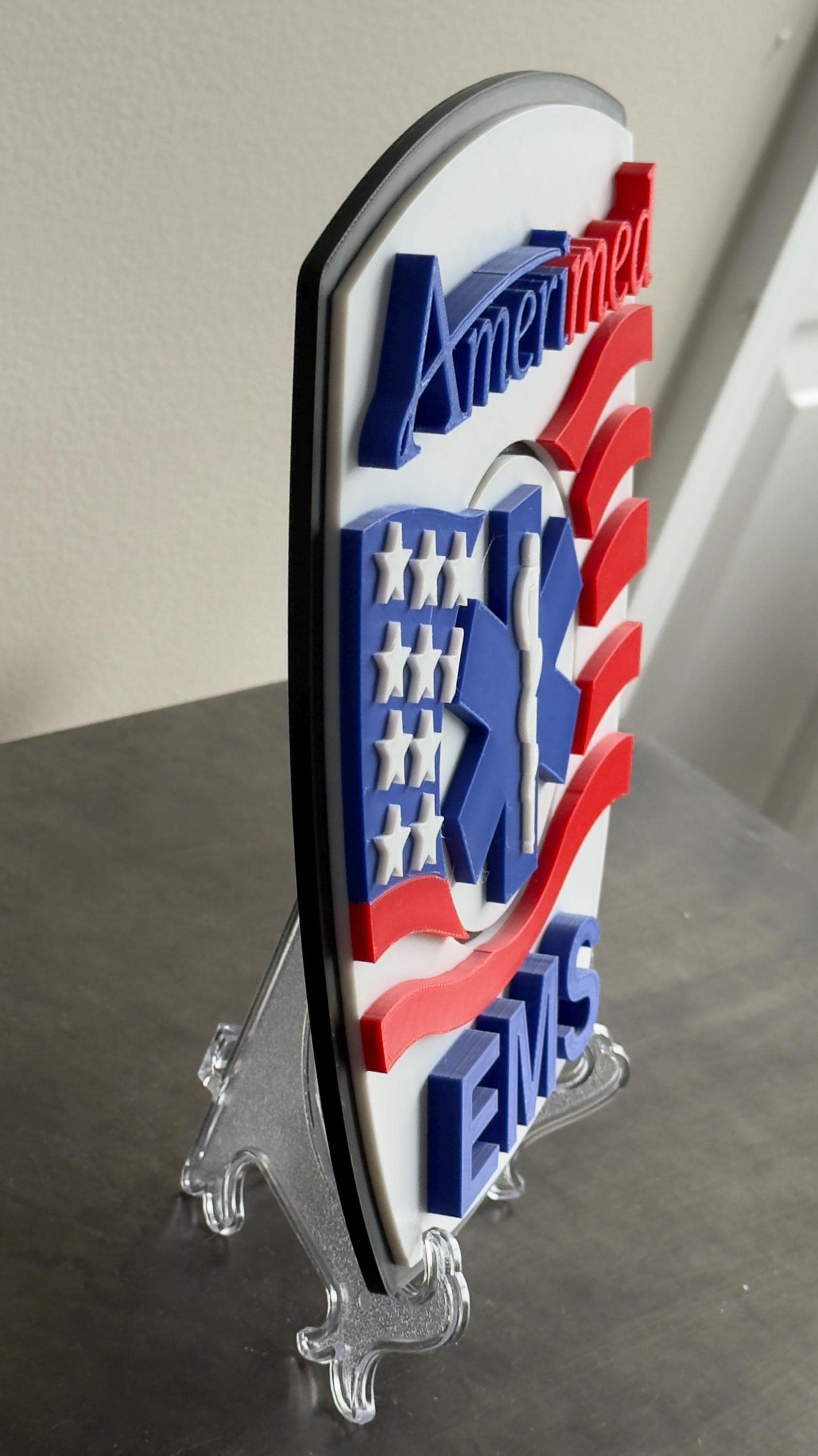 First Responder Wall Plaque: Amerimed EMS Logo - 3D Embossed Design
