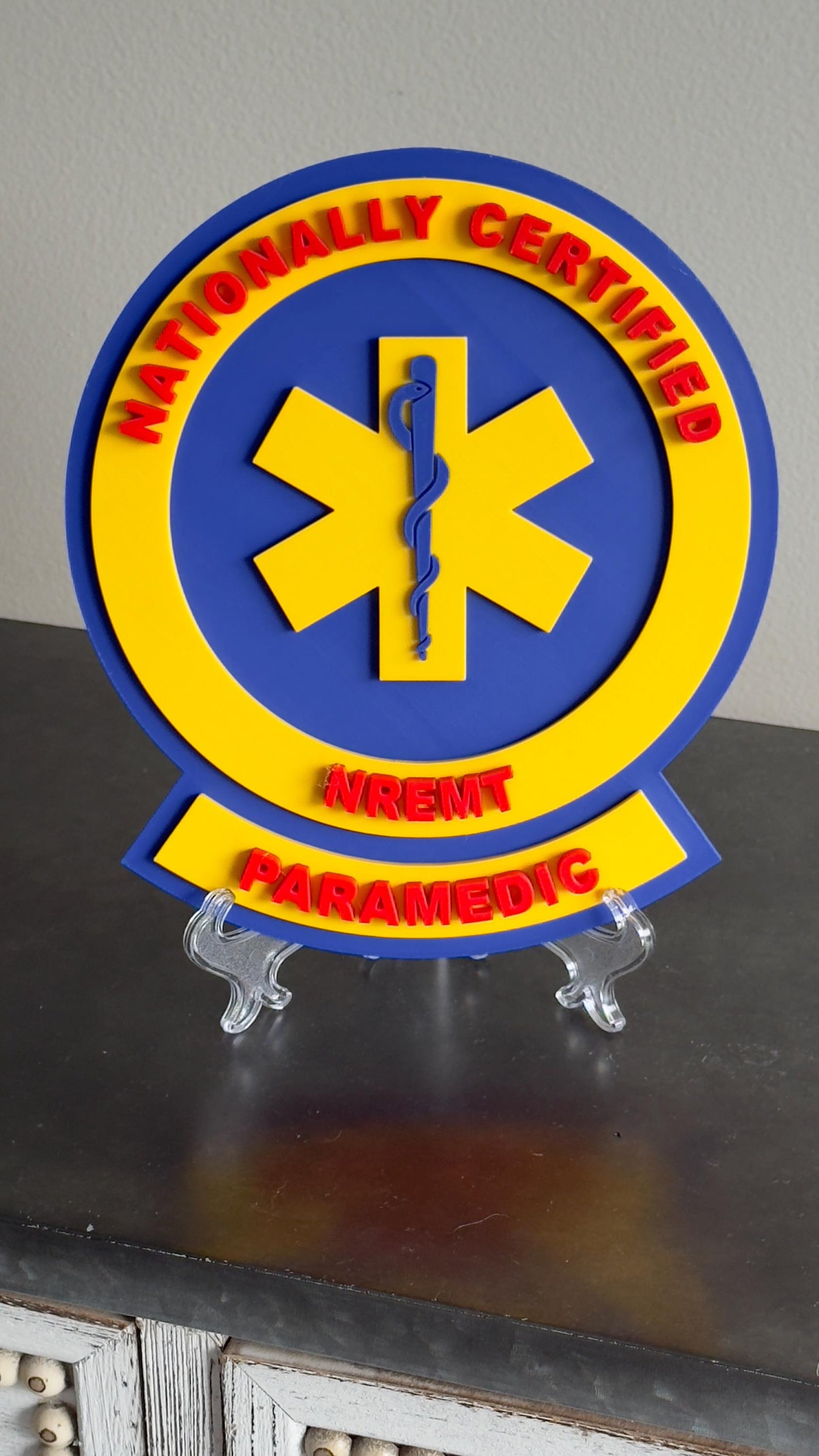 National Registry Paramedic 3D Embossed Display Plaque First Responder Wall Art