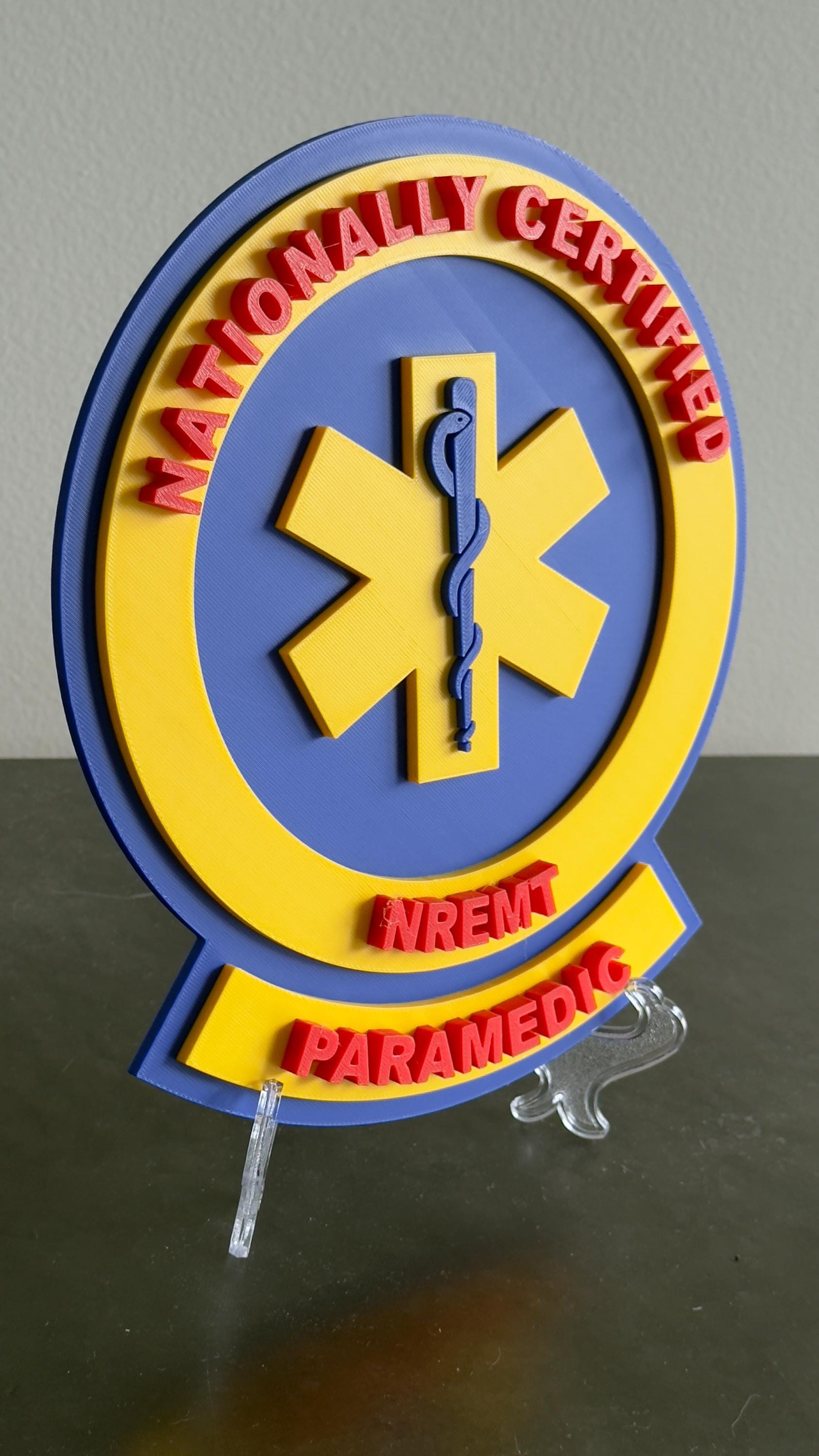 National Registry Paramedic 3D Embossed Display Plaque First Responder Wall Art