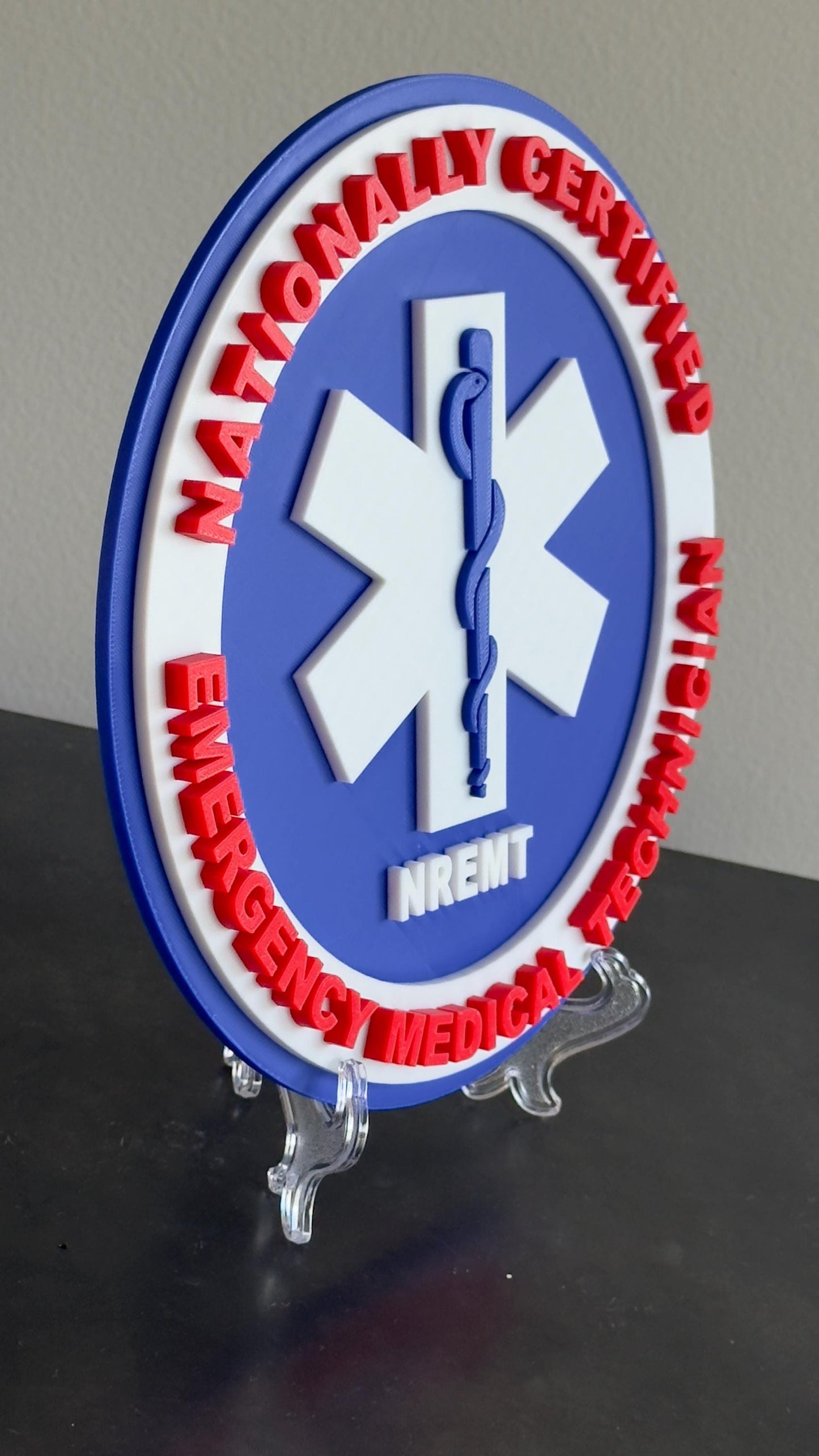 National Registry EMT 3D Embossed Display Plaque First Responder Wall Art