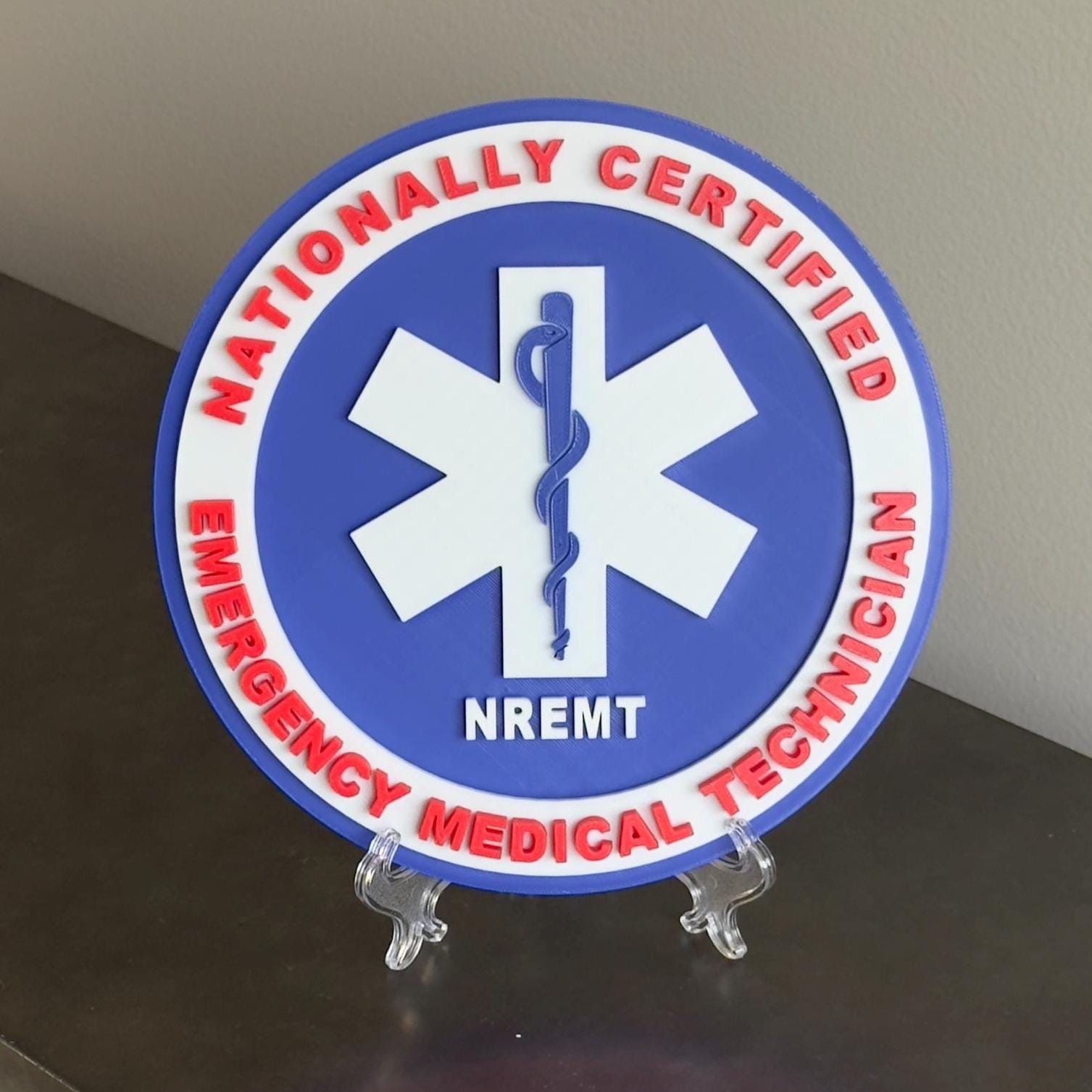 National Registry EMT 3D Embossed Display Plaque First Responder Wall Art
