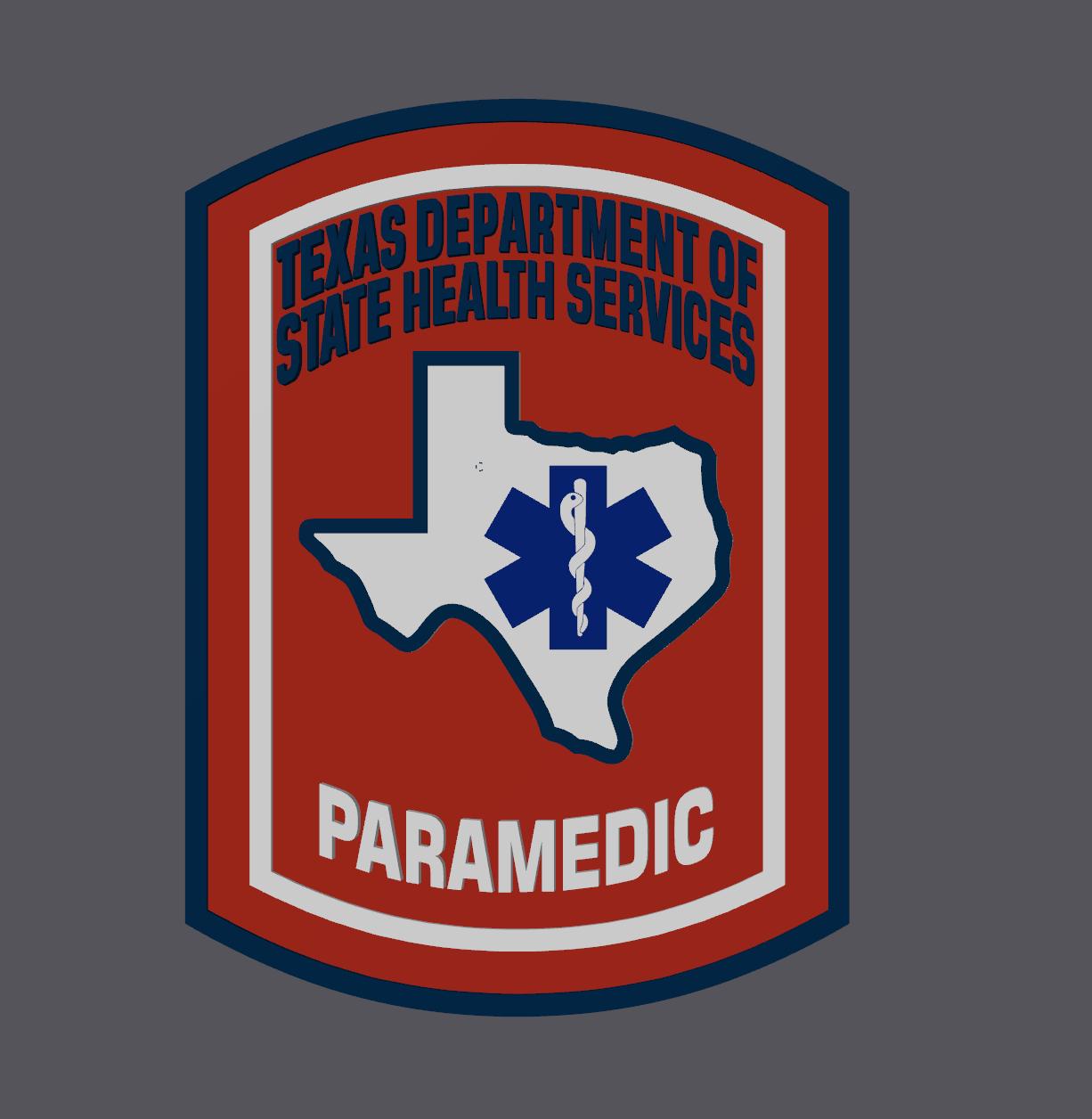 Paramedic Plaque: Texas EMS Tribute (3D Embossed Wall Art) Texas