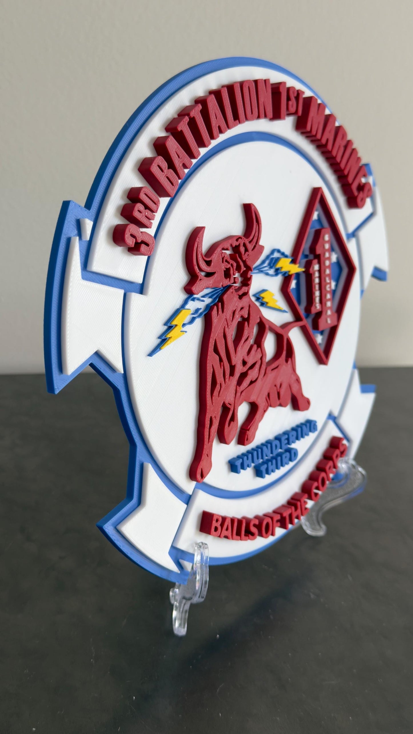 Military Wall Plaque: US Marines 3D Embossed Design - Indoor Display Government