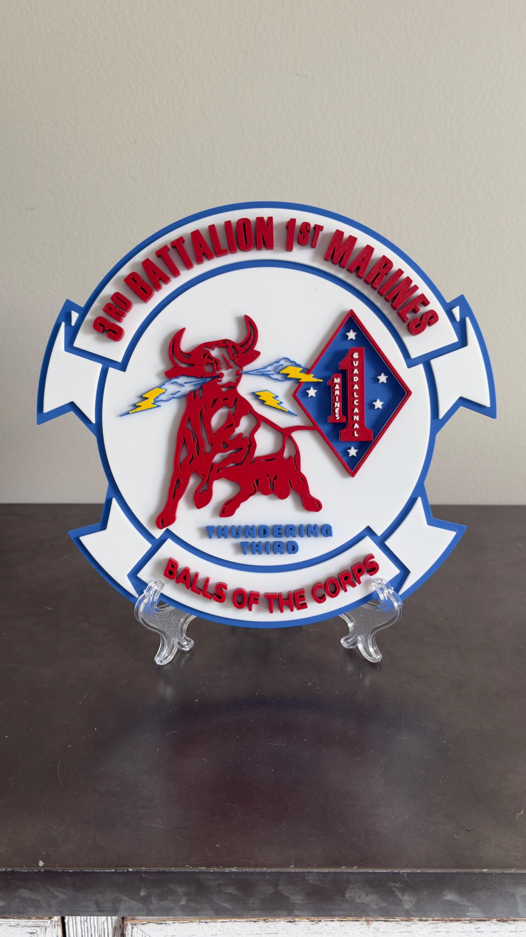 Military Wall Plaque: US Marines 3D Embossed Design - Indoor Display Government