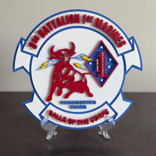 Military Wall Plaque: US Marines 3D Embossed Design - Indoor Display Government