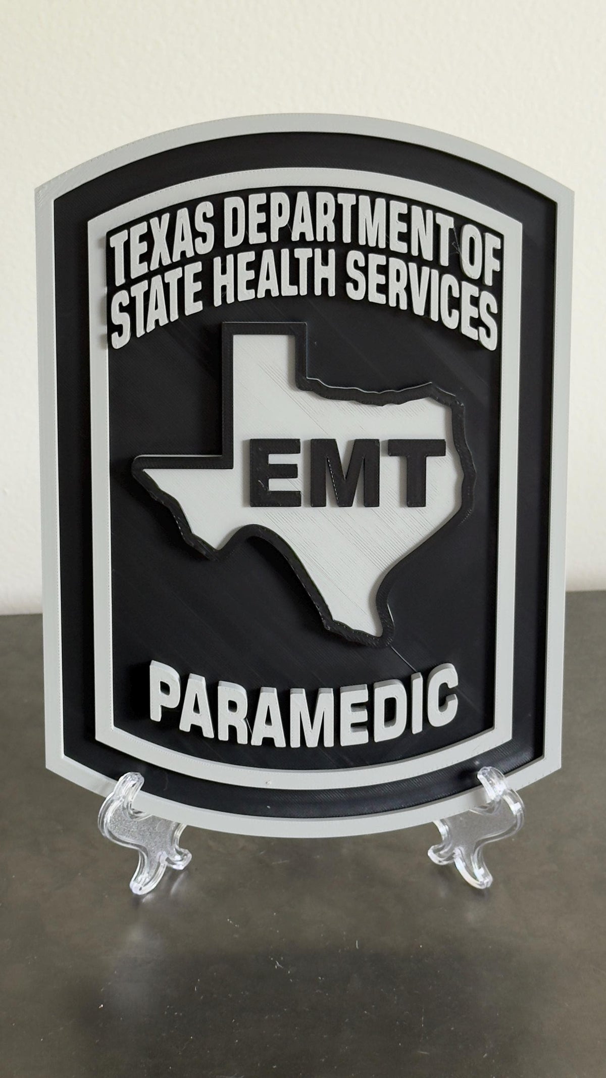 Paramedic Plaque: Texas EMS Tribute (3D Embossed Display Plaque) Texas