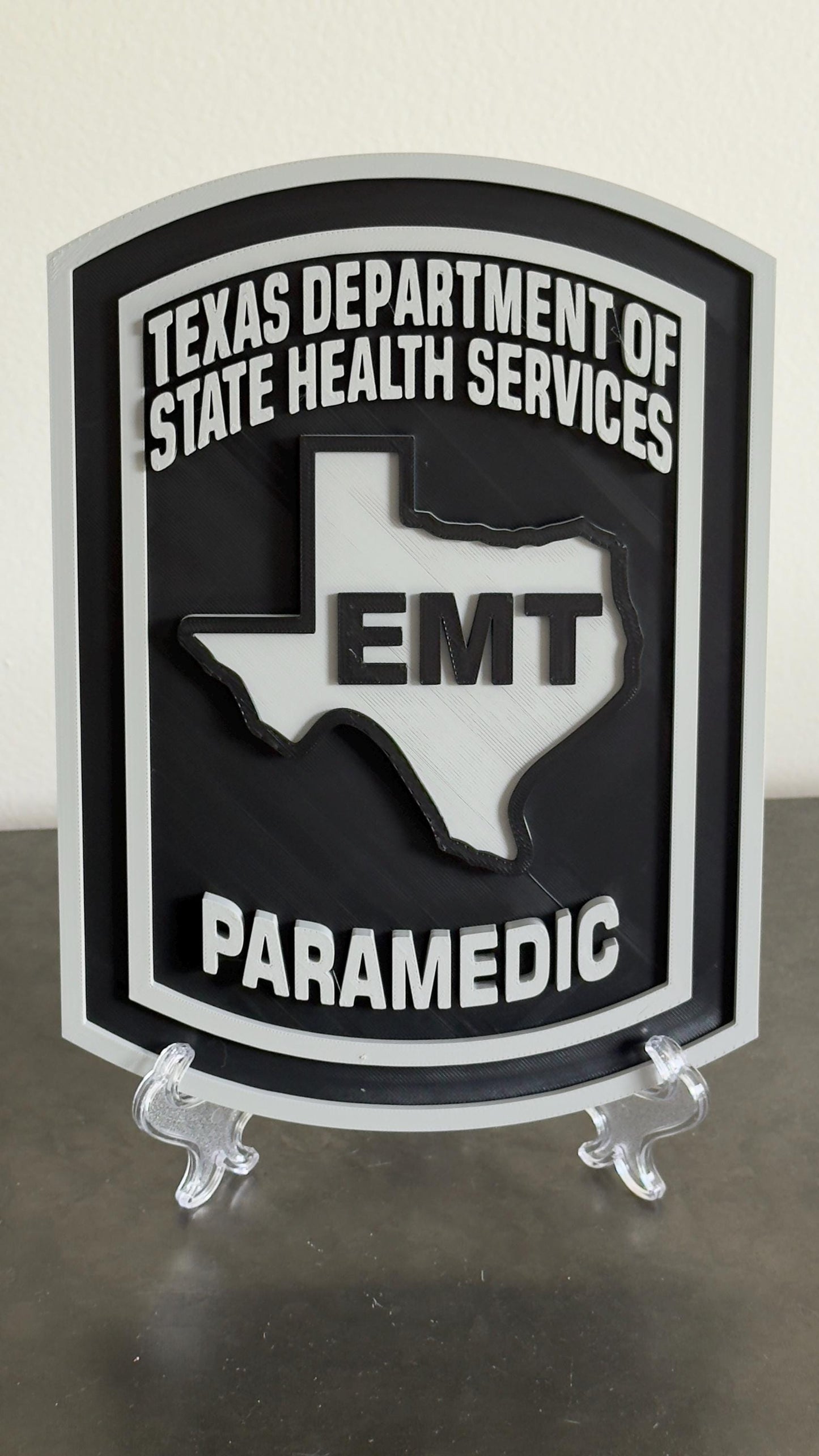 Paramedic Plaque: Texas EMS Tribute (3D Embossed Wall Art) Texas