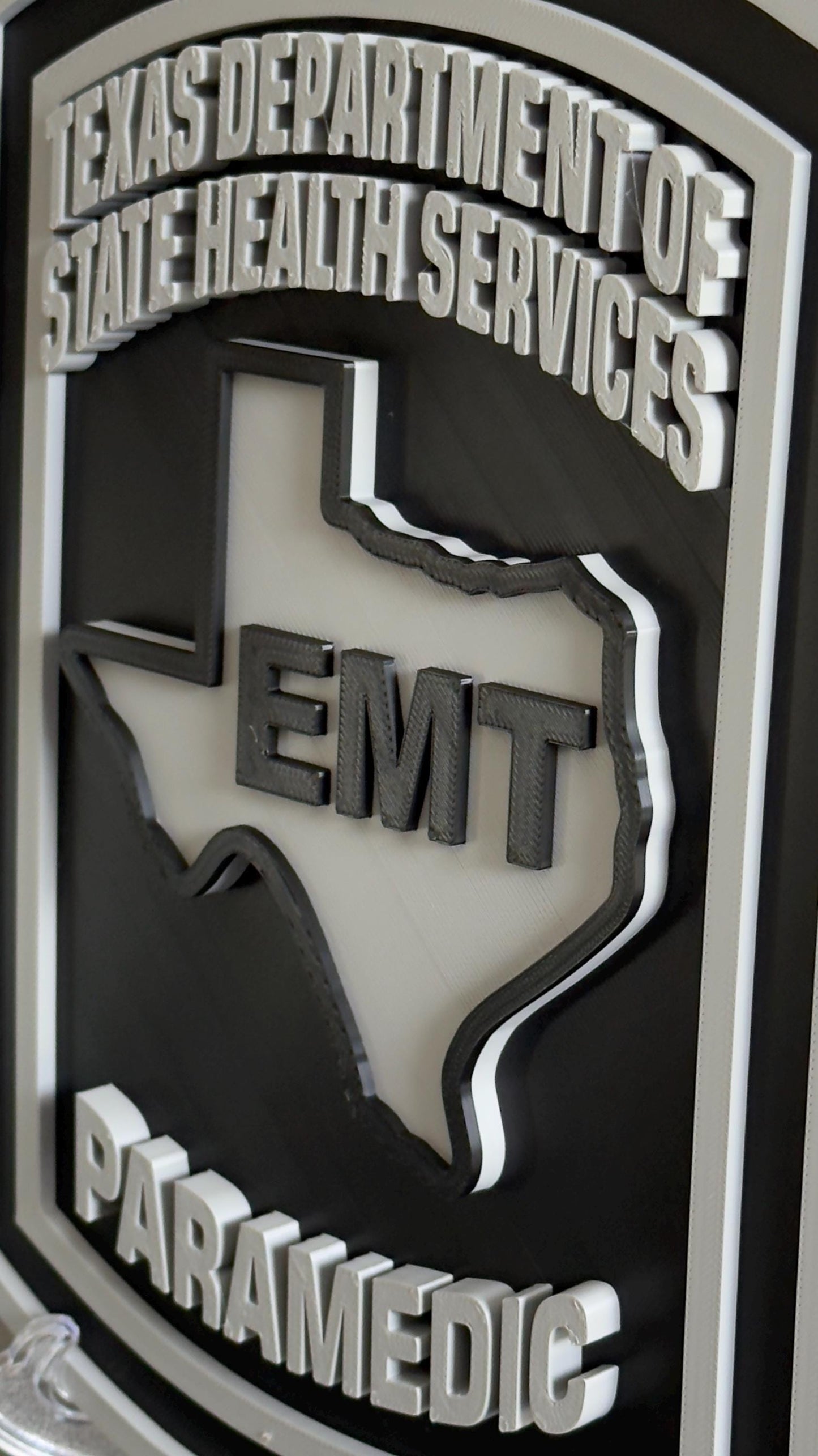 Paramedic Plaque: Texas EMS Tribute (3D Embossed Wall Art) Texas