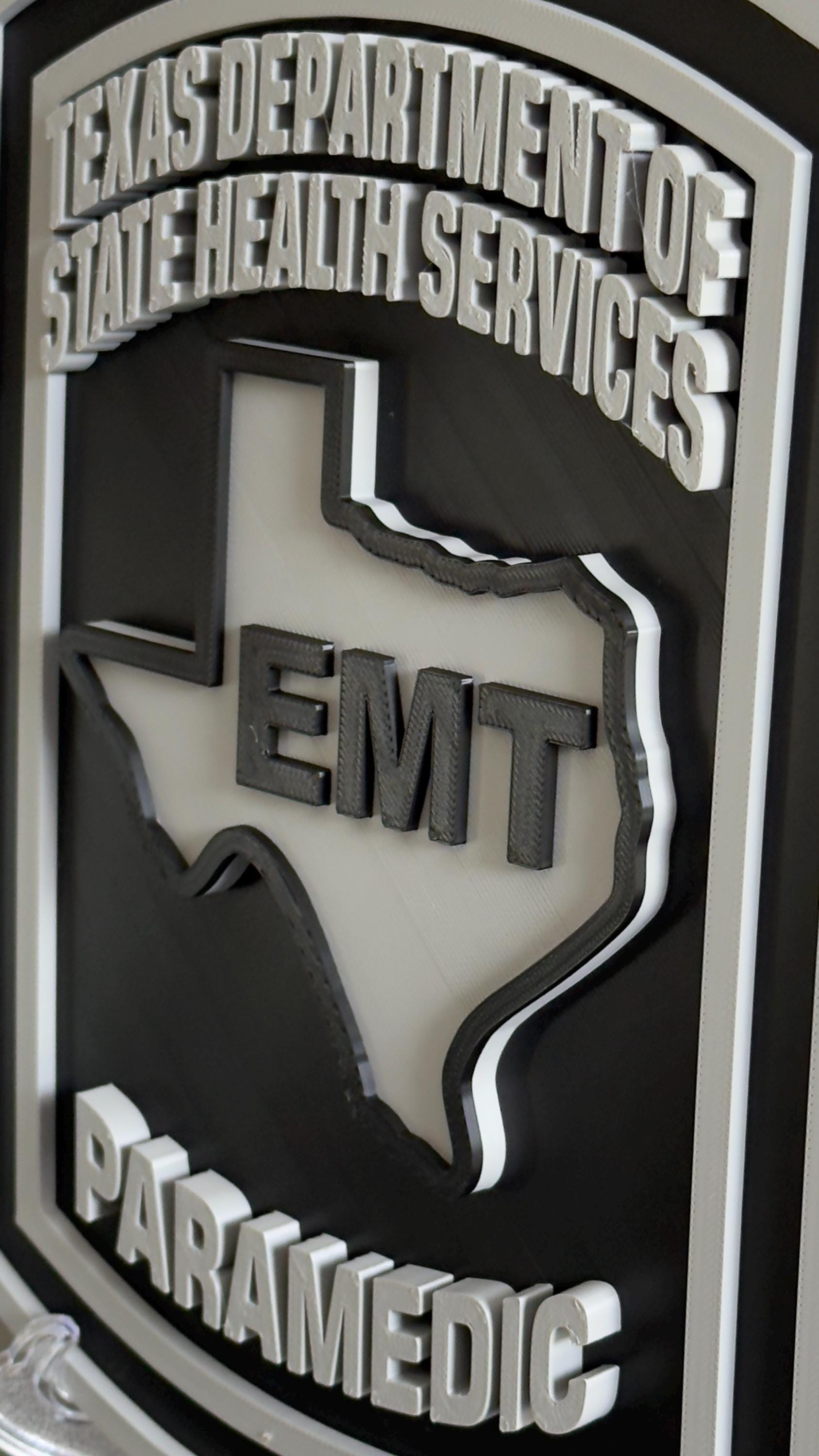 Paramedic Plaque: Texas EMS Tribute (3D Embossed Wall Art) Texas