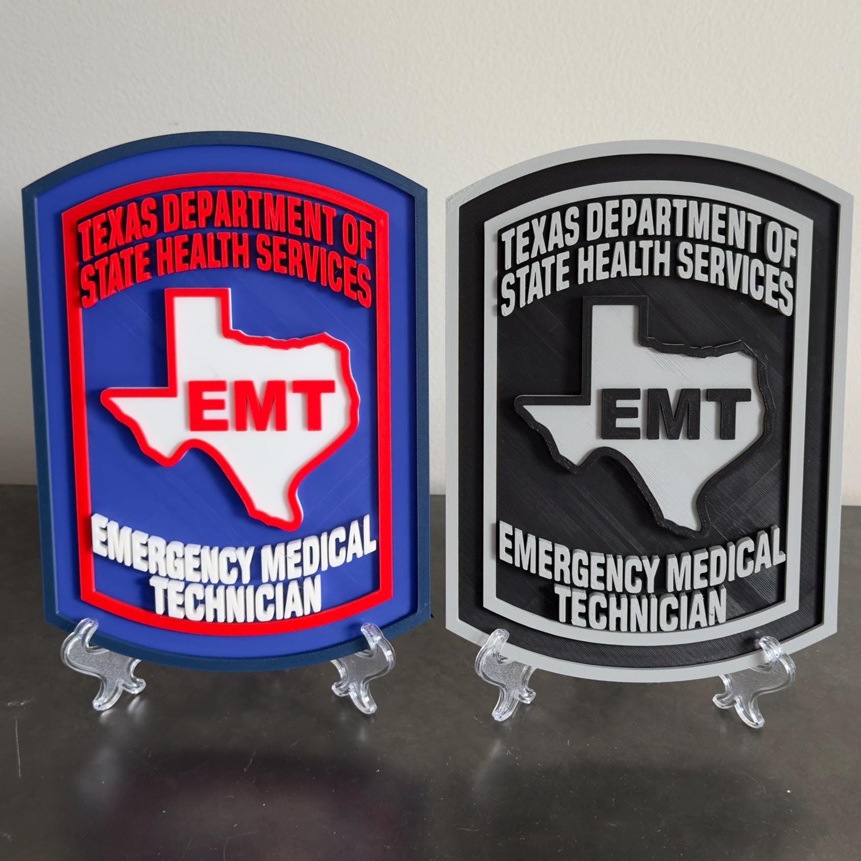Texas EMT Plaque: 3D Embossed First Responder Decor