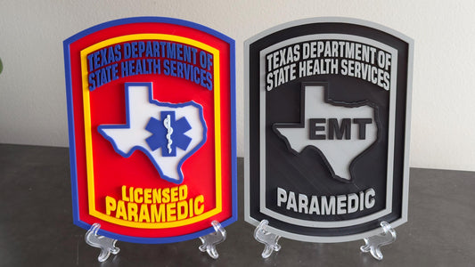 Paramedic Plaque: Texas EMS Tribute (3D Embossed Wall Art) Texas