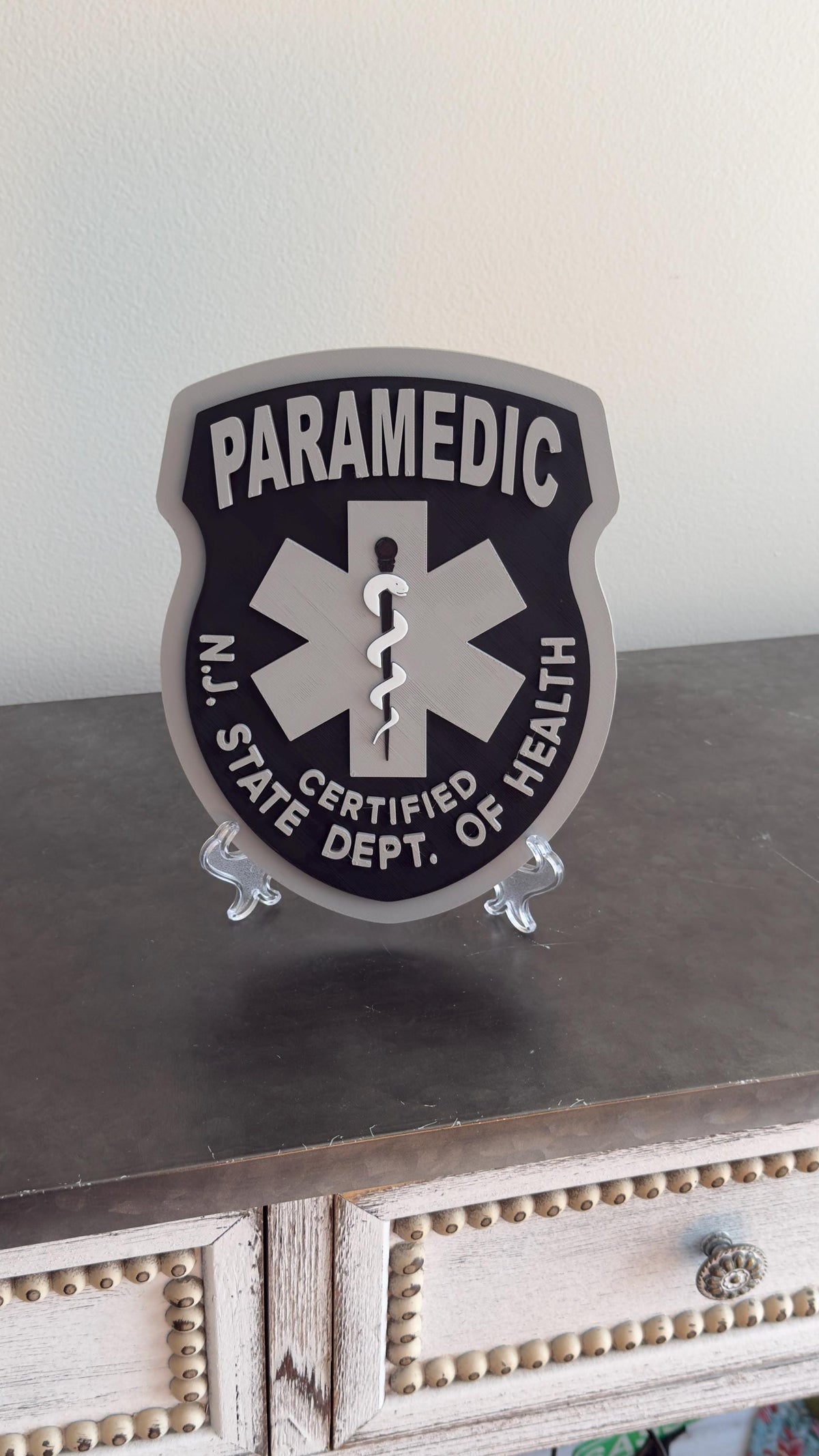 New Jersey Paramedic Plaque: First Responder Display Plaque