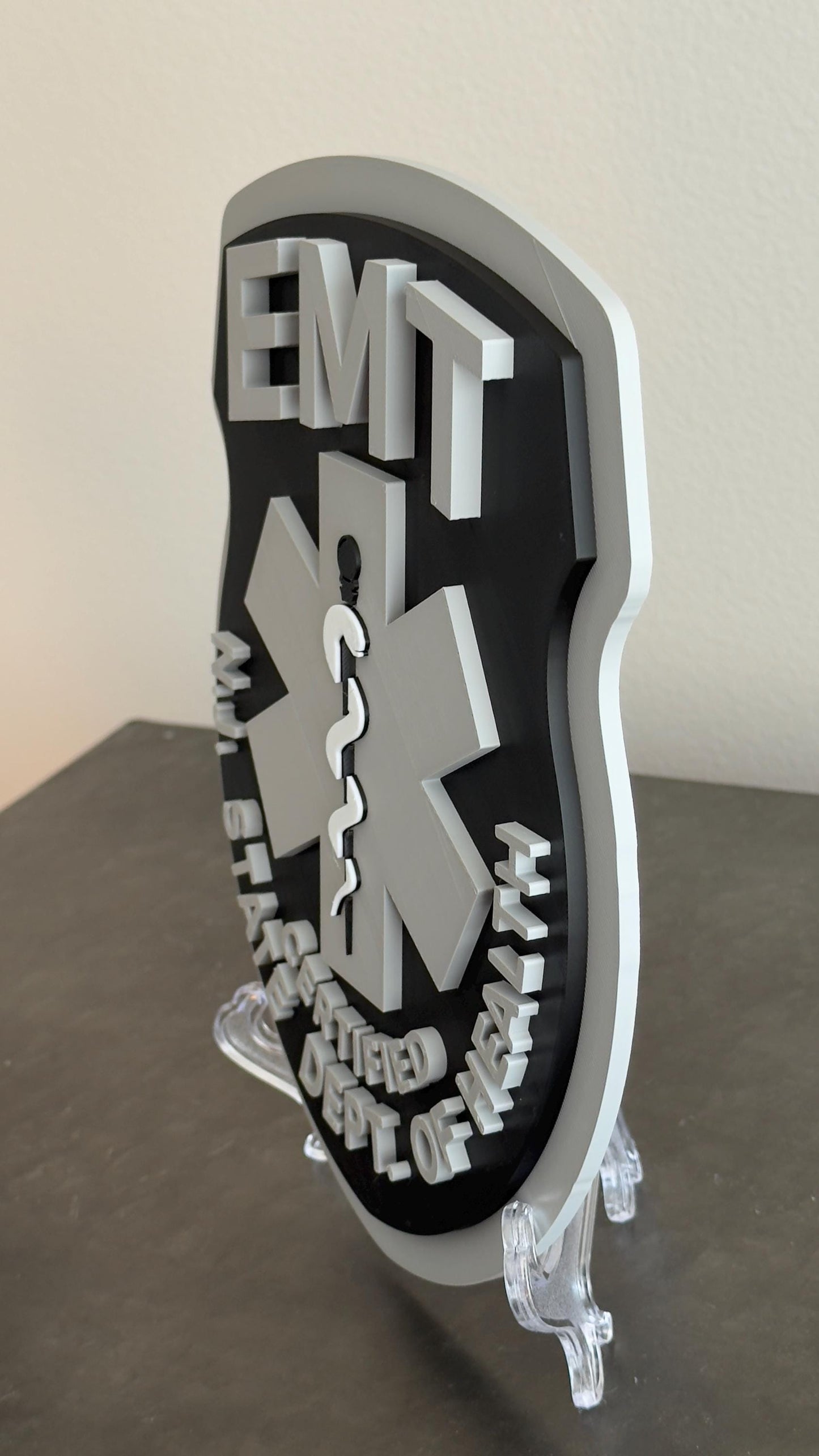 NJ EMT Plaque: 3D First Responder Wall Art New Jersey