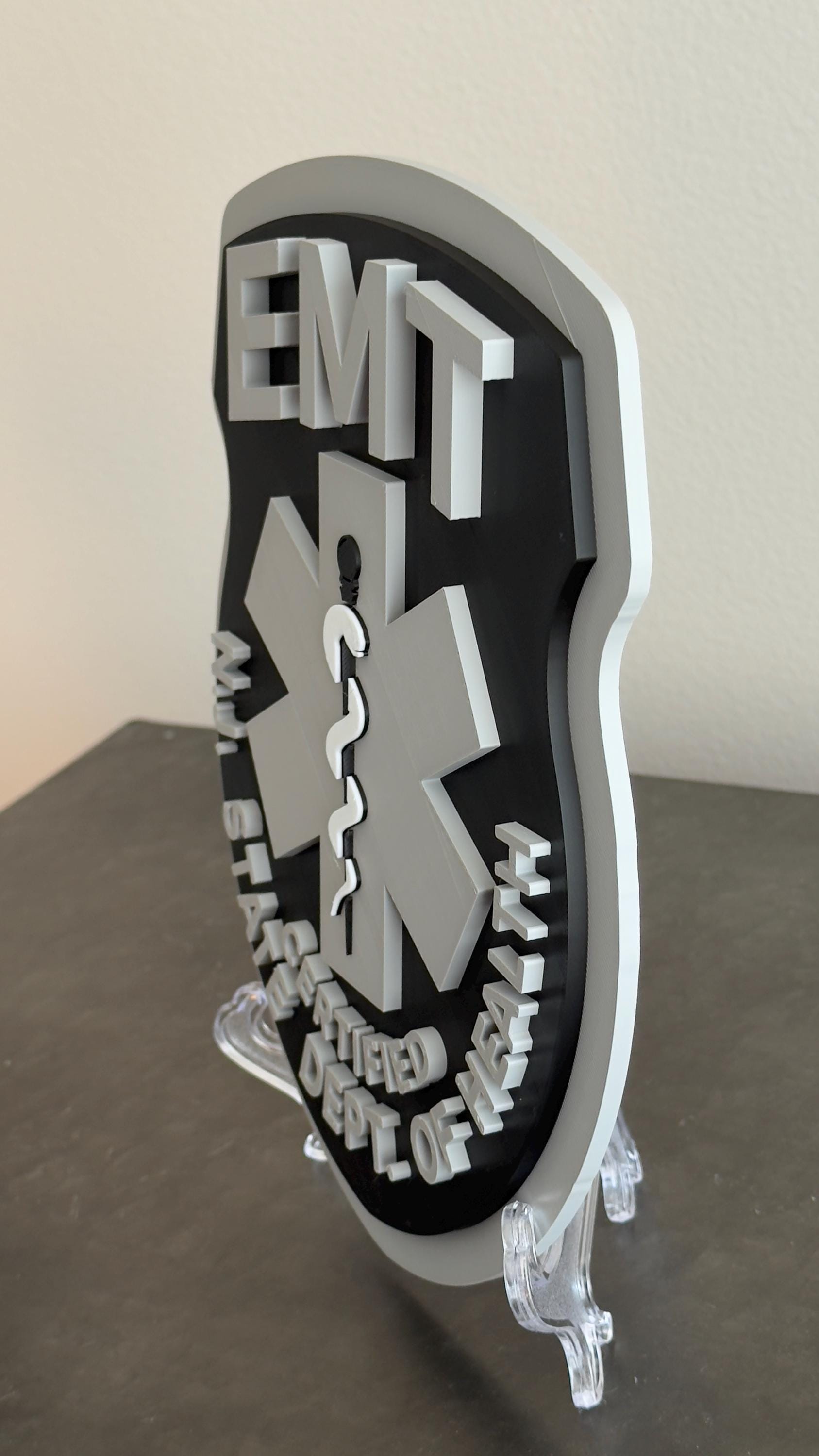NJ EMT Plaque: 3D First Responder Wall Art New Jersey