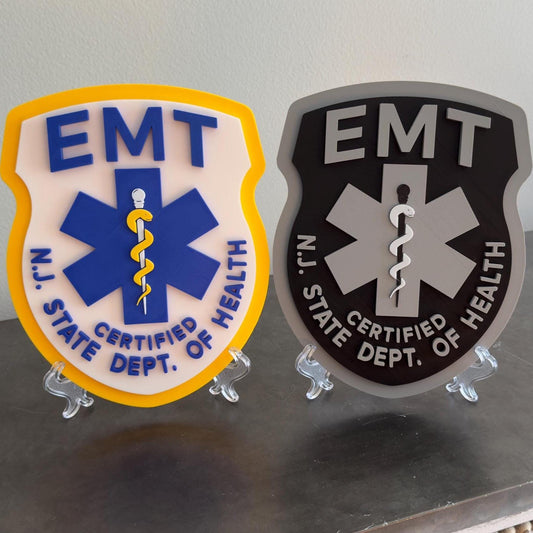 NJ EMT Plaque: 3D First Responder Wall Art New Jersey