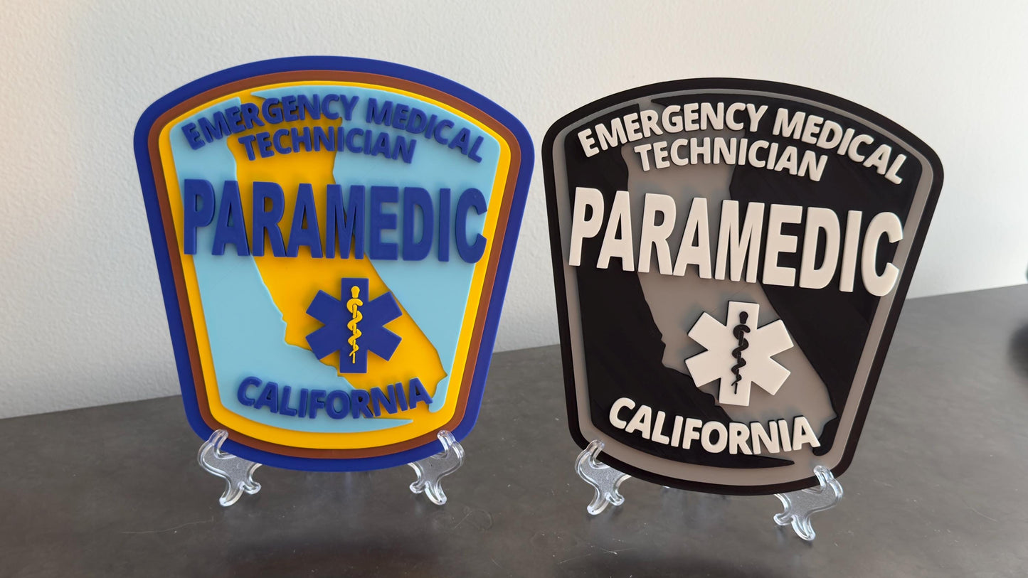 California Paramedic Plaque: First Responder Wall Art